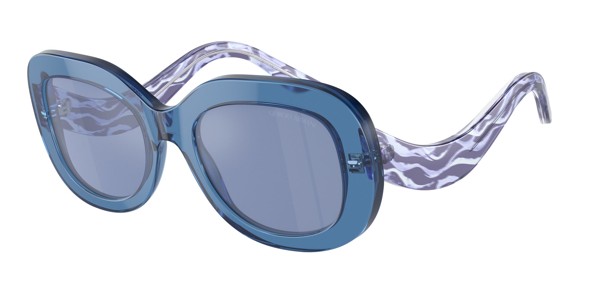 8056262145661 - Damen AR8217  61531U Gläser SONNENBRILLEN Acetat Blau Hellblau Rund Gespiegelt