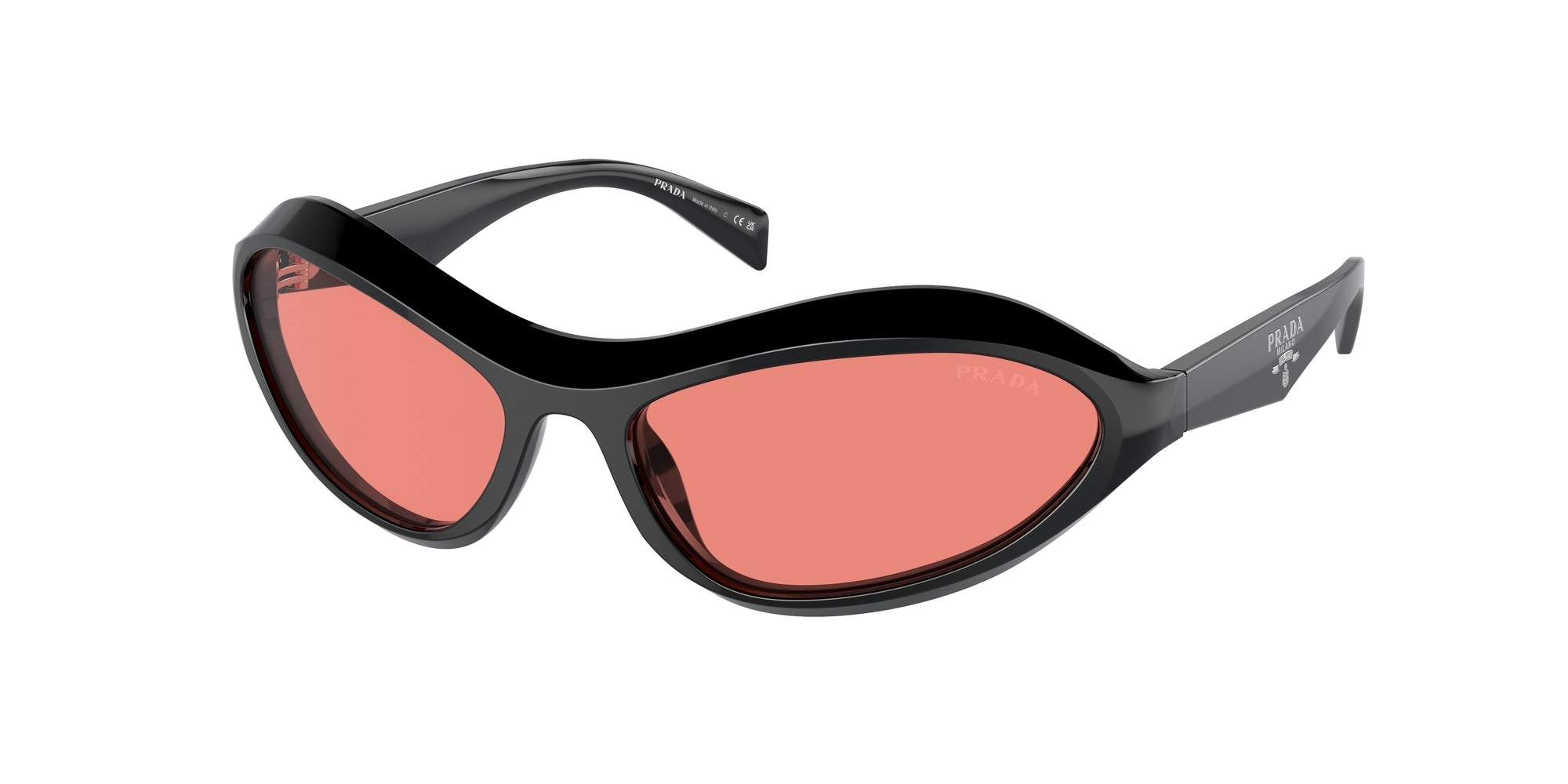 8056262146903 - Damen PR A20S  16K20B Gläser SONNENBRILLEN Acetat Schwarz Rosa Geometrisch Normal