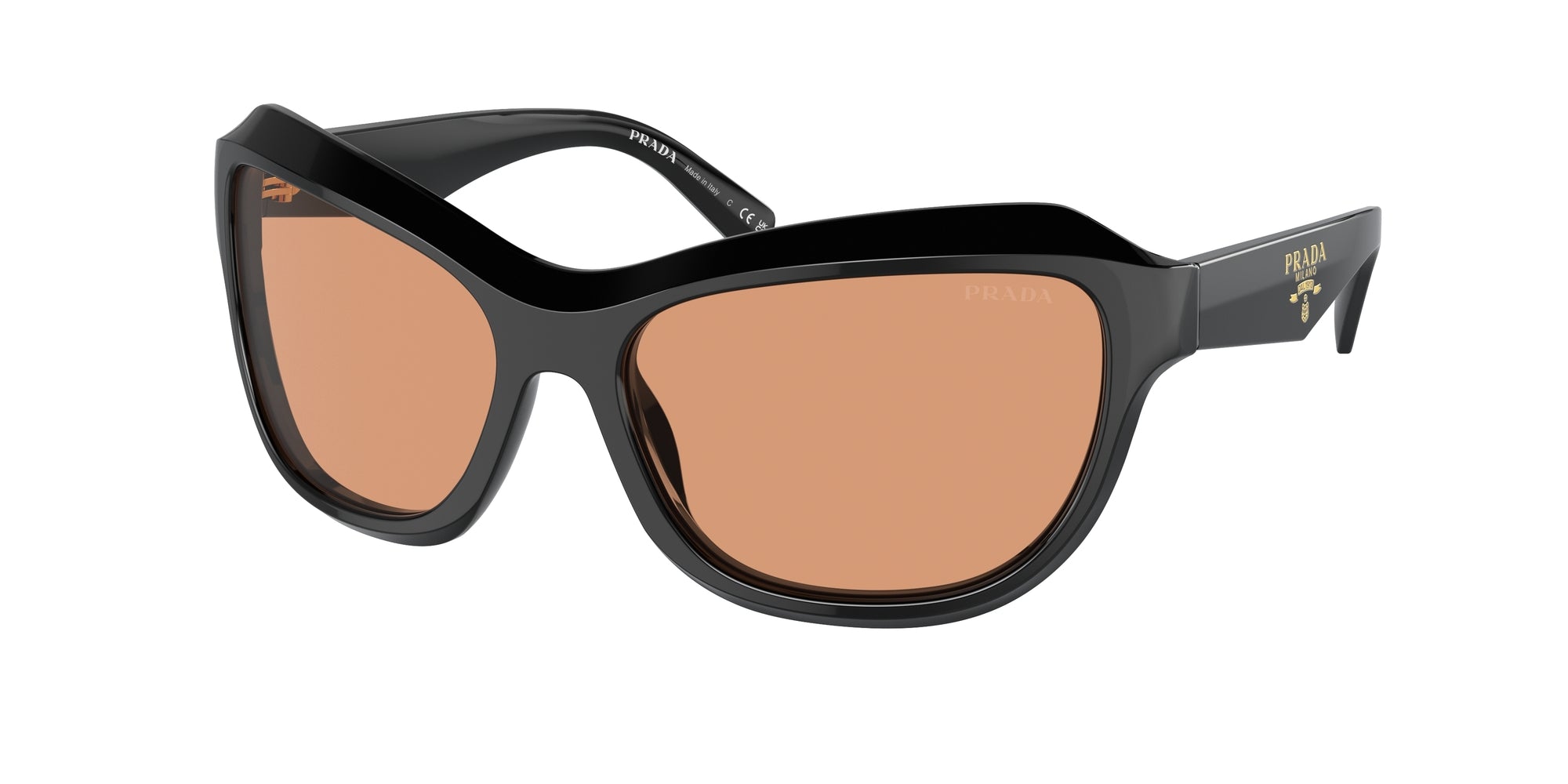 8056262147054 - Damen PR A27S  16K07V Gläser SONNENBRILLEN Acetat Schwarz Orange Schmetterling Normal