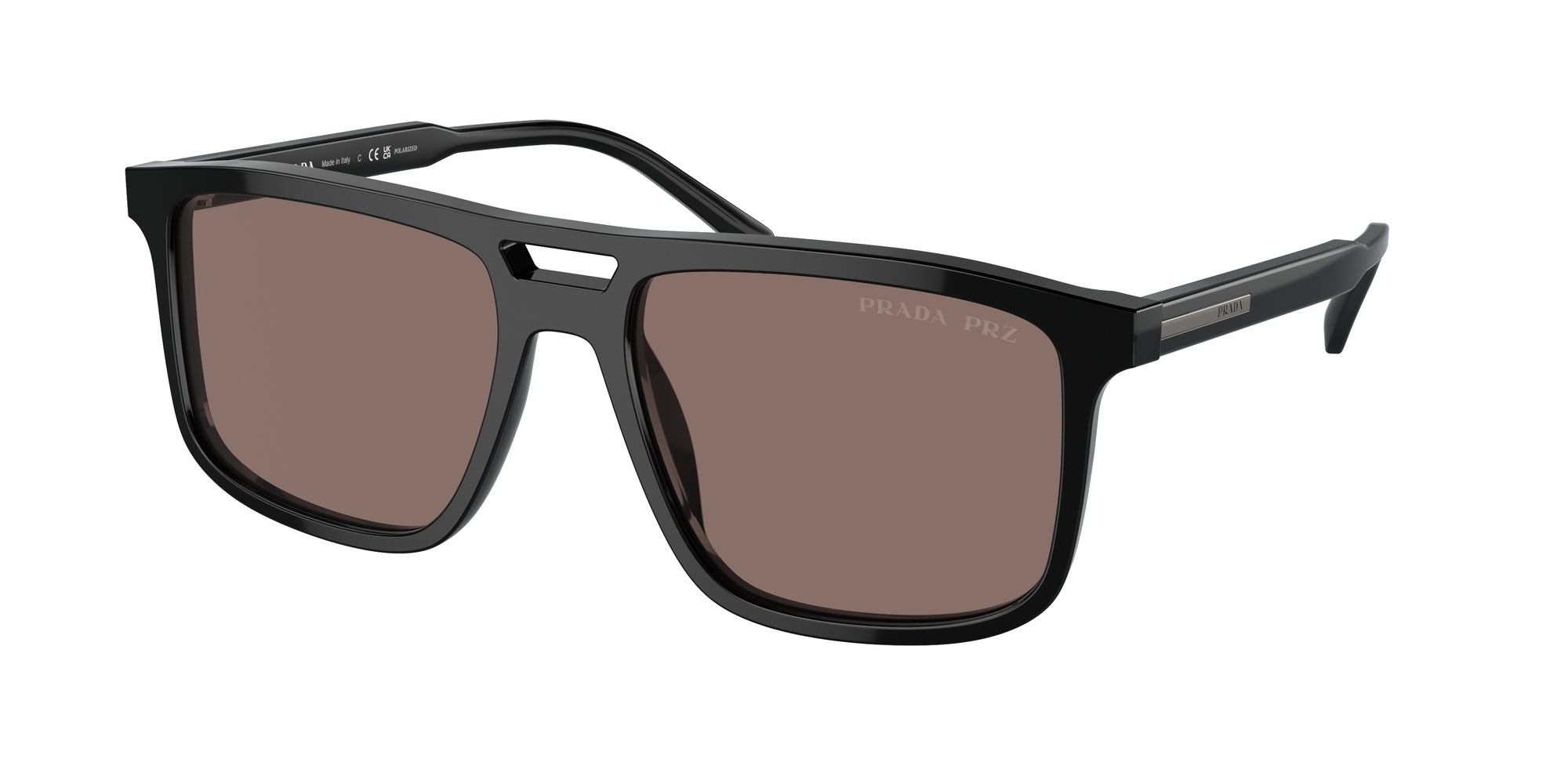 8056262150276 - Herren PR A22S  16K30H Gläser SONNENBRILLEN Acetat Schwarz Braun Quadratisch Polarisiert