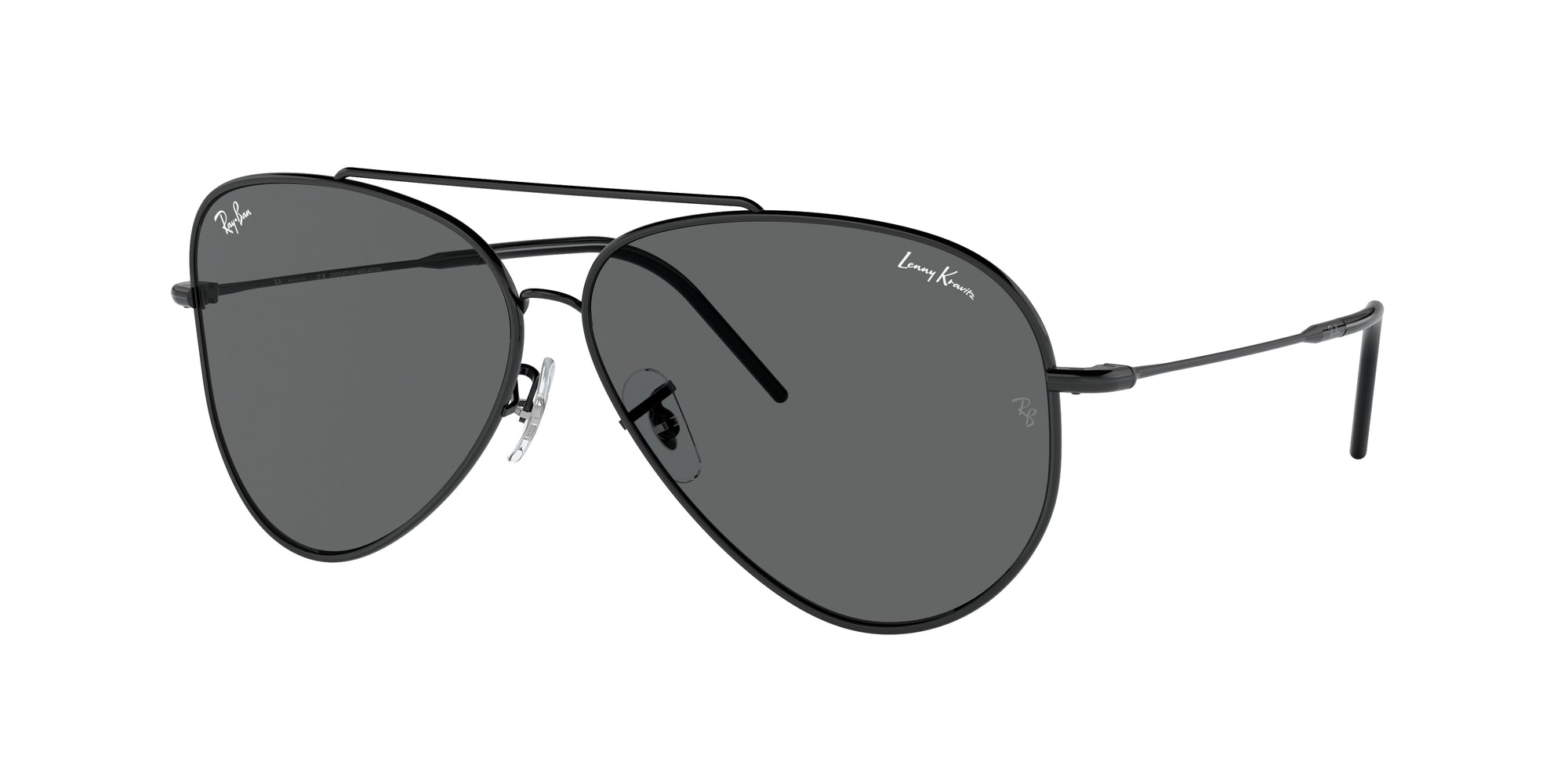 8056262151297 - Unisex RBR0101S Aviator Reverse x Lenny Kravitz 002 gr Gläser SONNENBRILLEN Metall Schwarz Grau Pilot Anti -Reflex