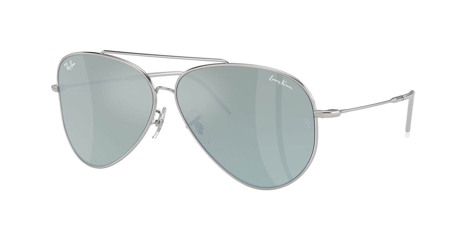 8056262151310 - Unisex RBR0101S Aviator Reverse x Lenny Kravitz 003 30 Gläser SONNENBRILLEN Metall Silber Silber Pilot Normal Gespiegelt