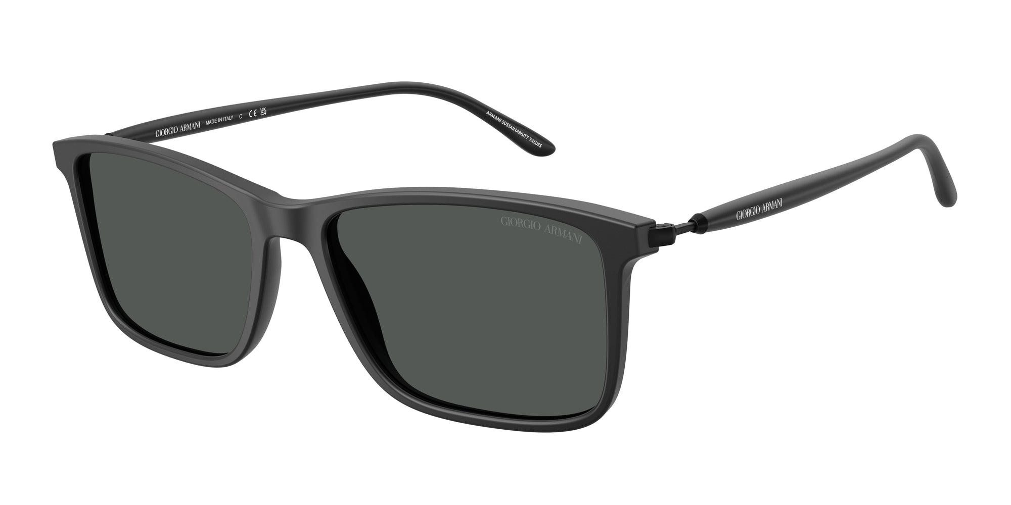 8056262221785 - Herren AR8218  587587 Gläser SONNENBRILLEN Acetat Schwarz Grau Quadratisch Normal