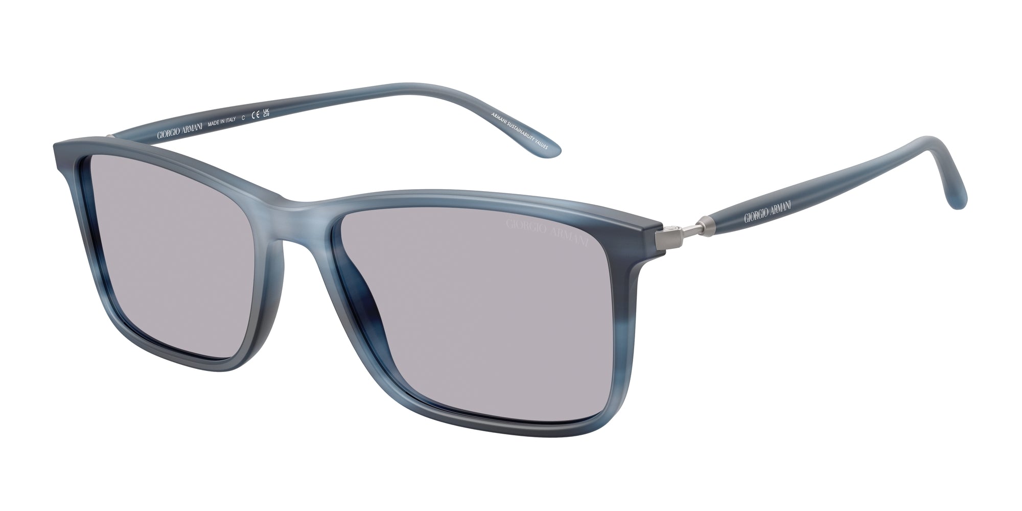 8056262221792 - Herren AR8218  6165M3 Gläser SONNENBRILLEN Acetat Blau Grau Quadratisch Photochromatisch