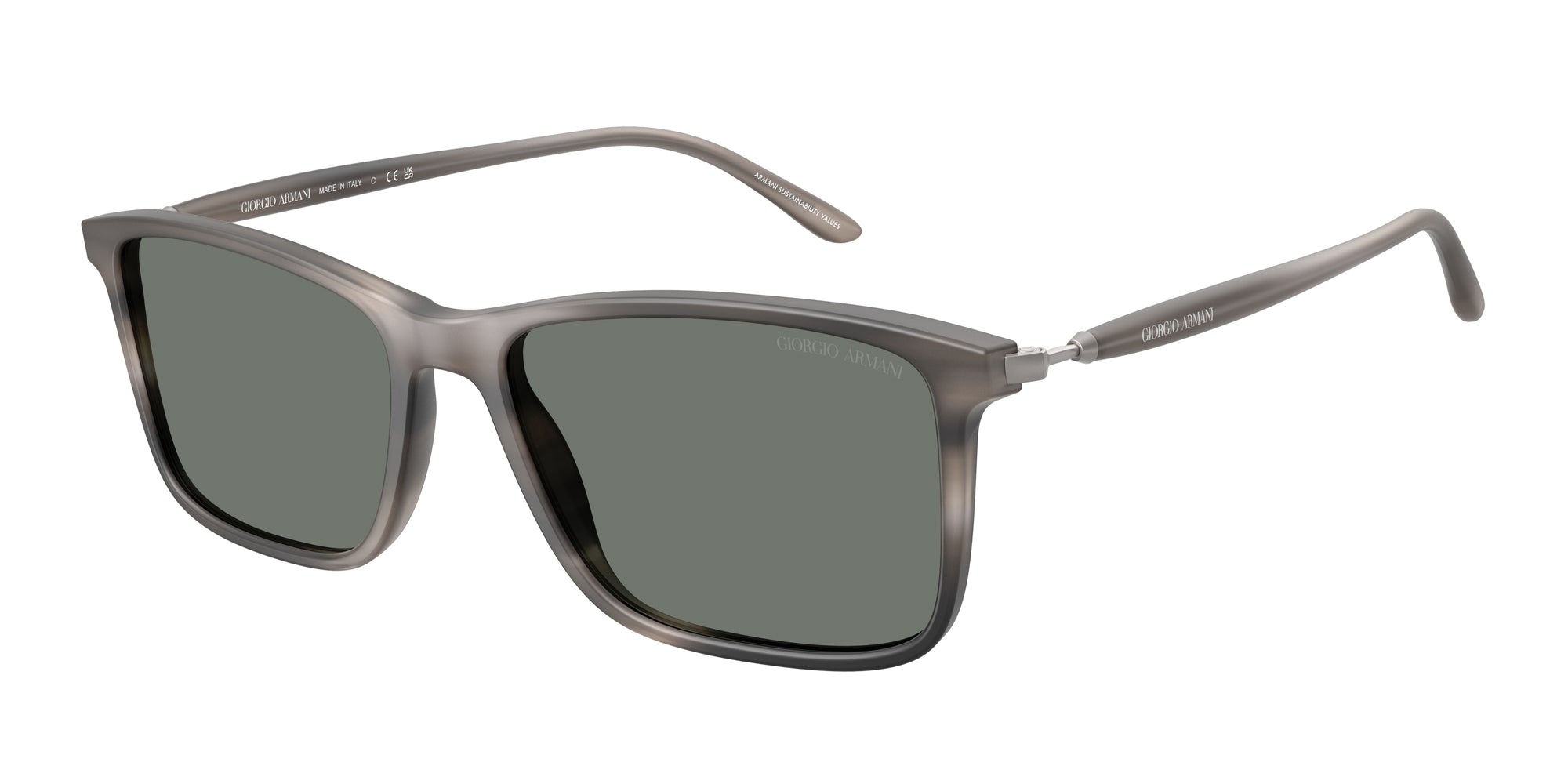 8056262221808 - Herren AR8218  616611 Gläser SONNENBRILLEN Acetat Grau Grau Quadratisch Normal