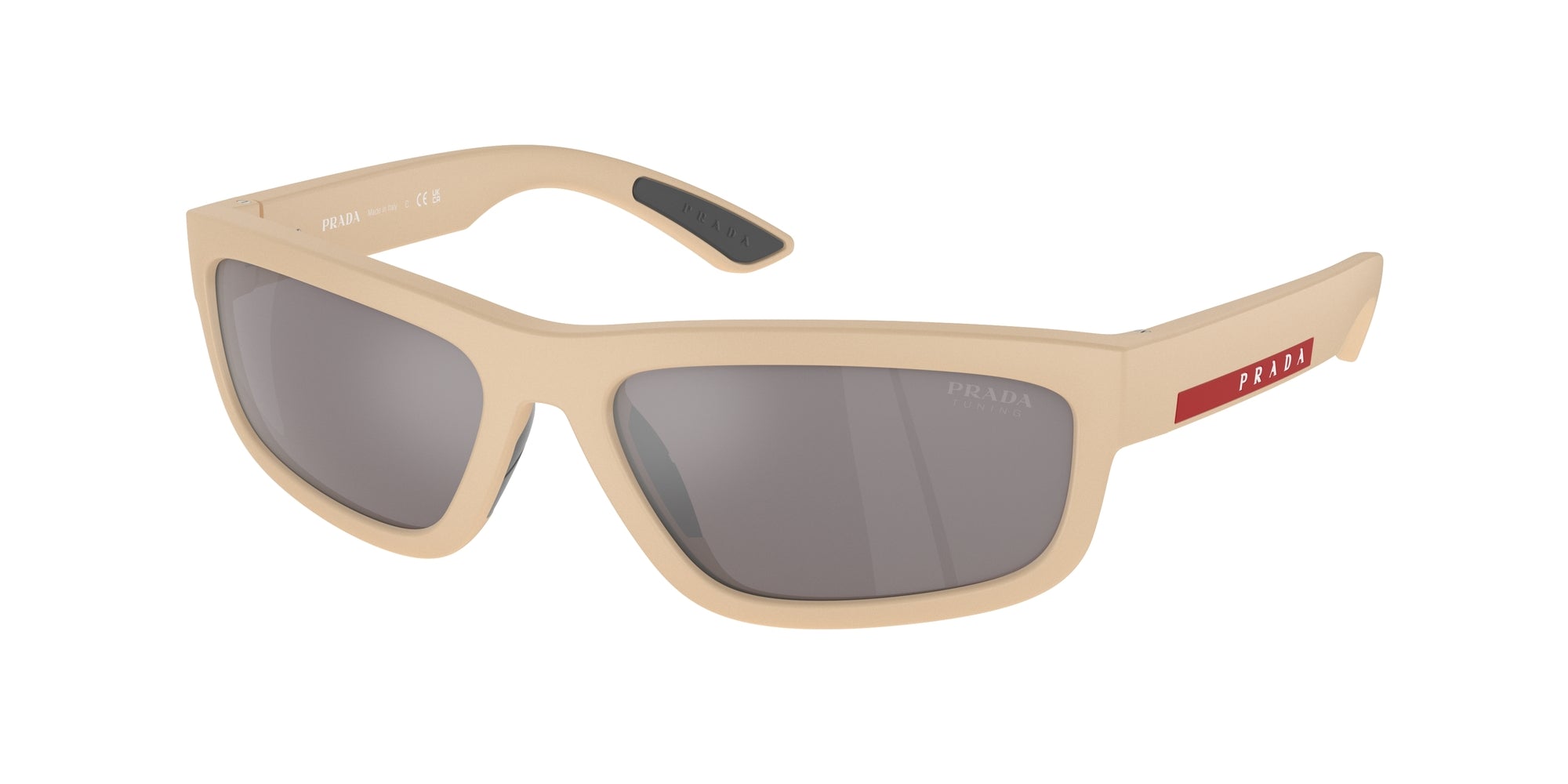 8056262225004 - Herren PS 05ZS  VHR20J Gläser SONNENBRILLEN Injiziert Beige Grau Quadratisch Gespiegelt Spiegel