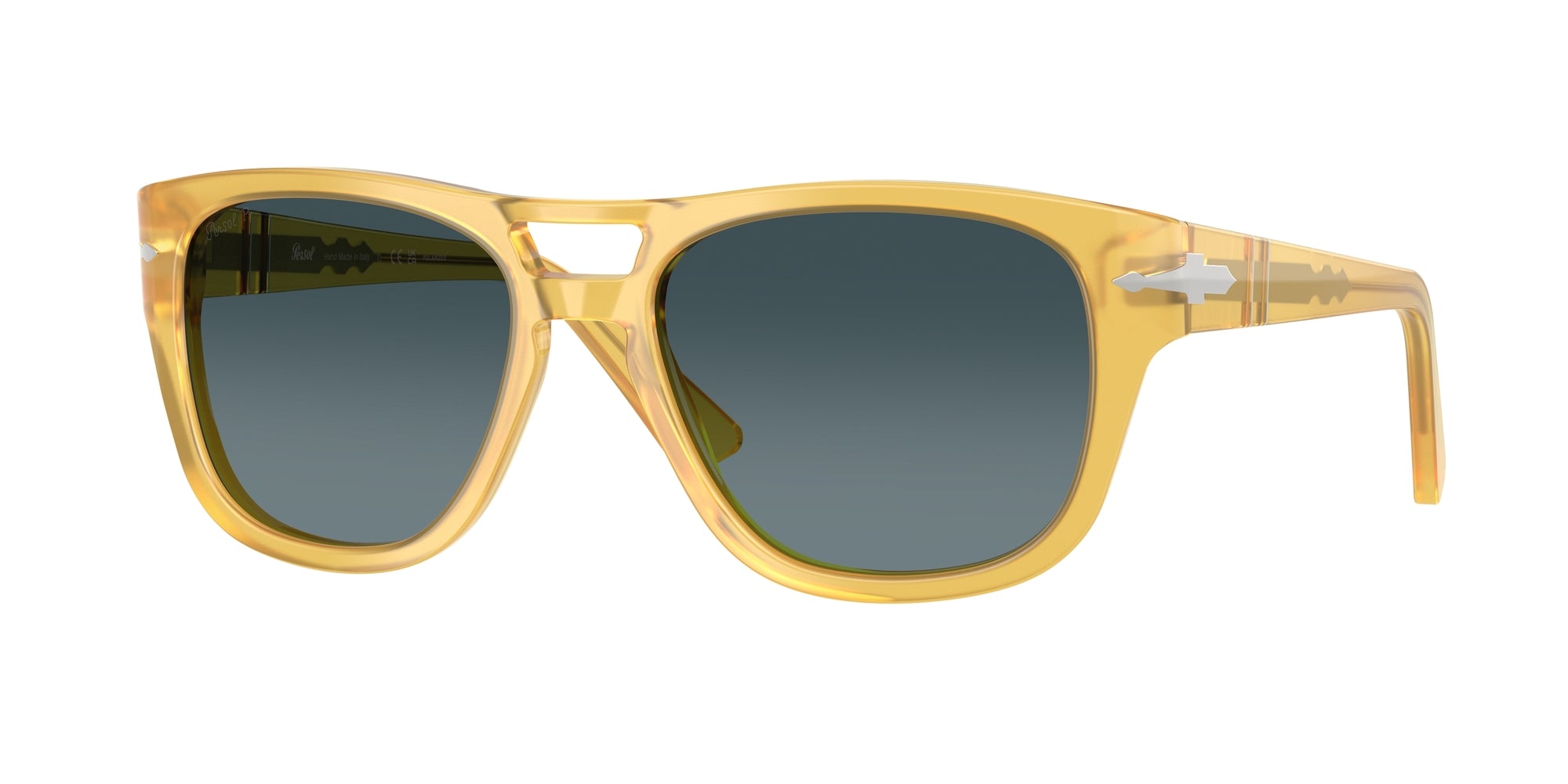 8056262229033 - Unisex PO3366S  204 S3 Gläser SONNENBRILLEN Acetat Gelb Blau Quadratisch Polarisiert Schattiert