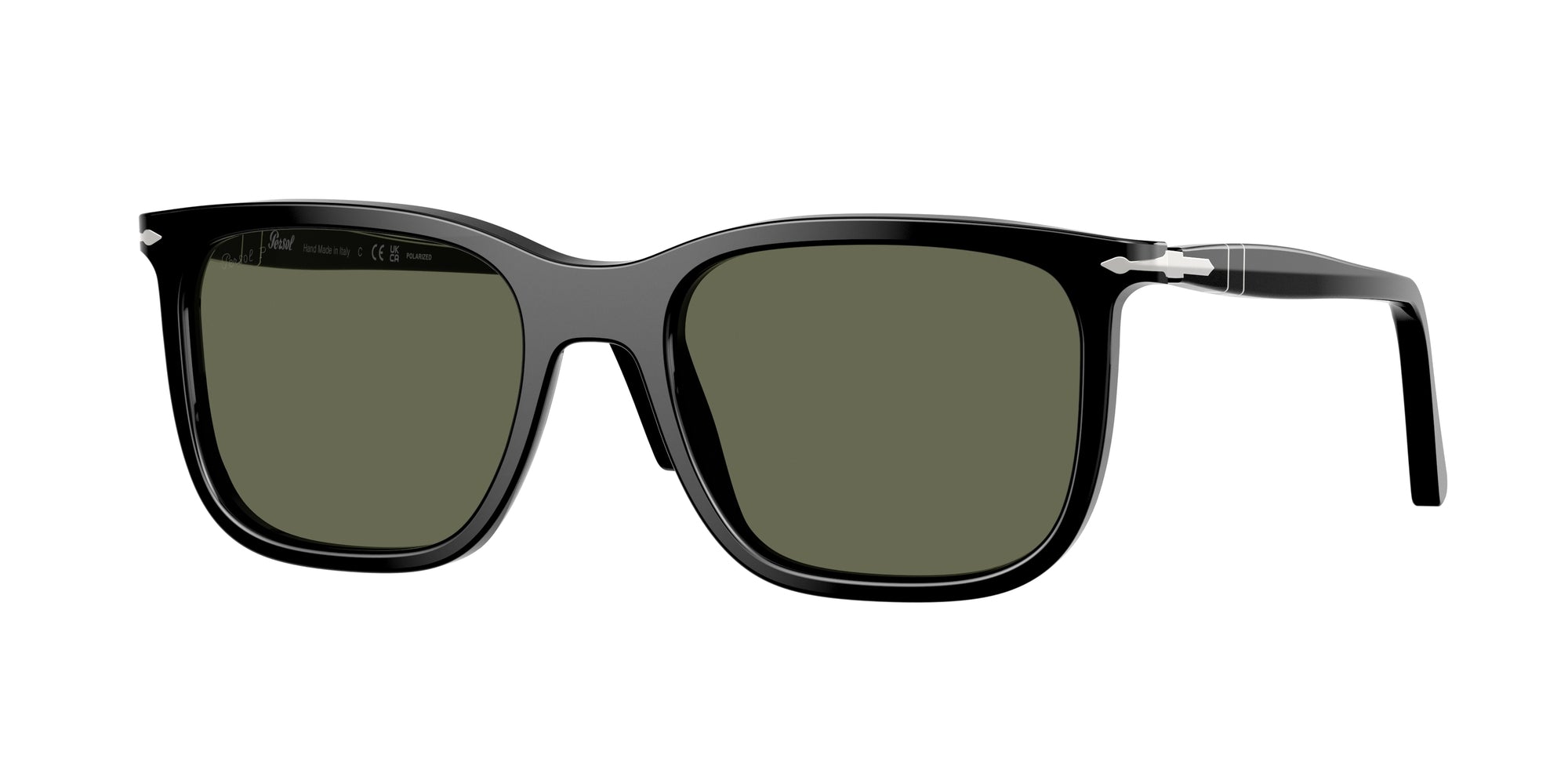 8056262229415 - Unisex PO3357S RENZO 95 58 Gläser SONNENBRILLEN Acetat Schwarz Grün Quadratisch Polarisiert