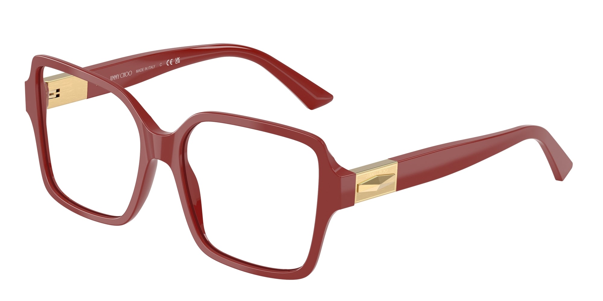 8056262231432 - Donna JC3027  5013 Montature da vista Acetato Rosso Trasparente Squadrata Normale