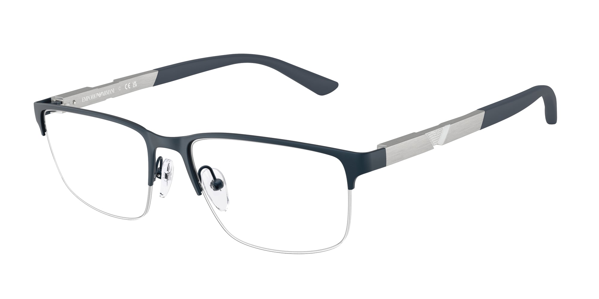 8056262237465 - Herren EA1164  3042 Rahmen von BRILLEN Metall Blau Transparent Quadratisch Normal