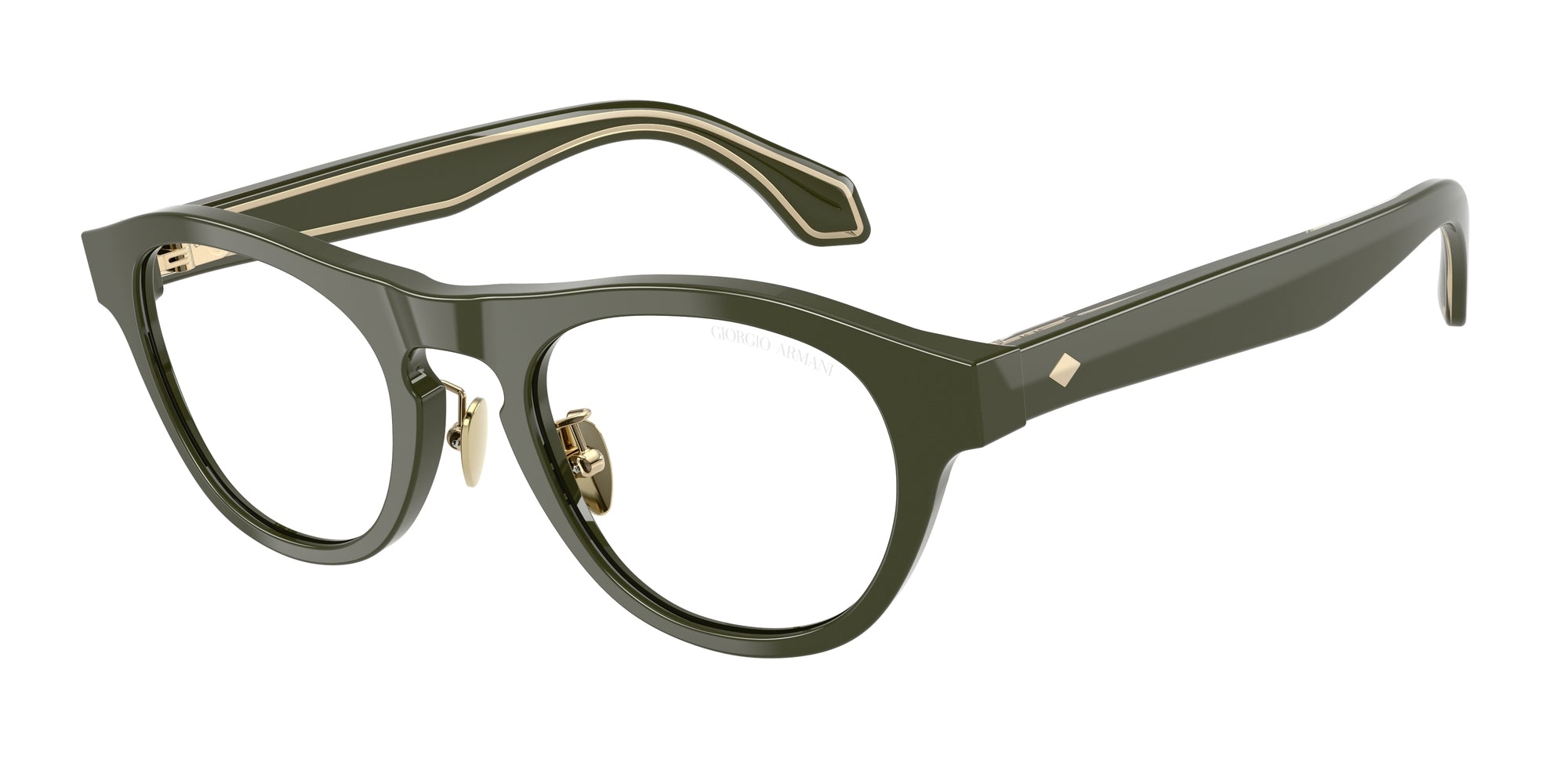 8056262241349 - Herren AR8225  61931W Gläser SONNENBRILLEN Acetat Grün Transparent Rund Normal