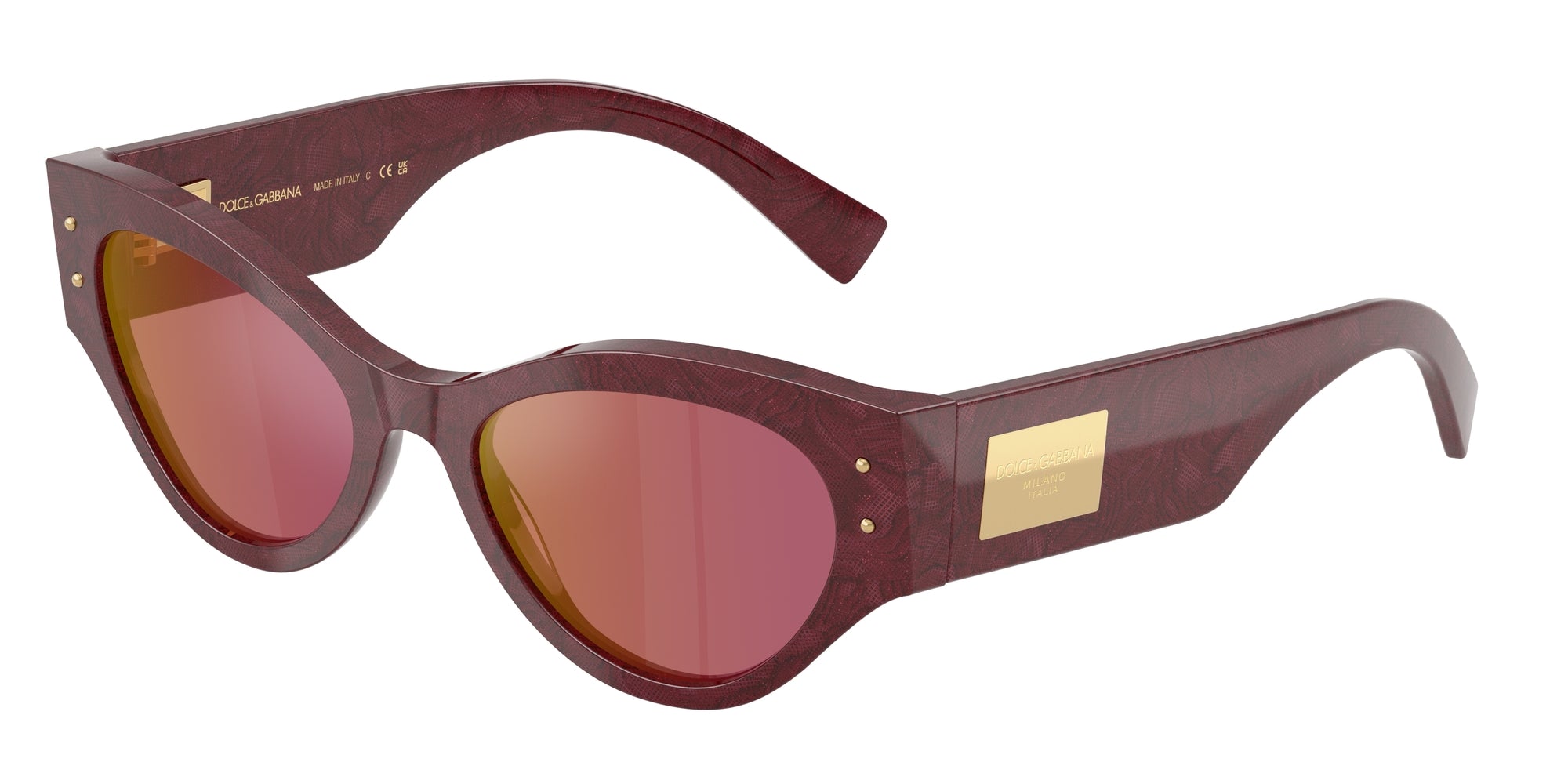 8056262244371 - Damen DG4480  3442D0 Gläser SONNENBRILLEN Acetat Multi-Farben Violett Schmetterling Gespiegelt