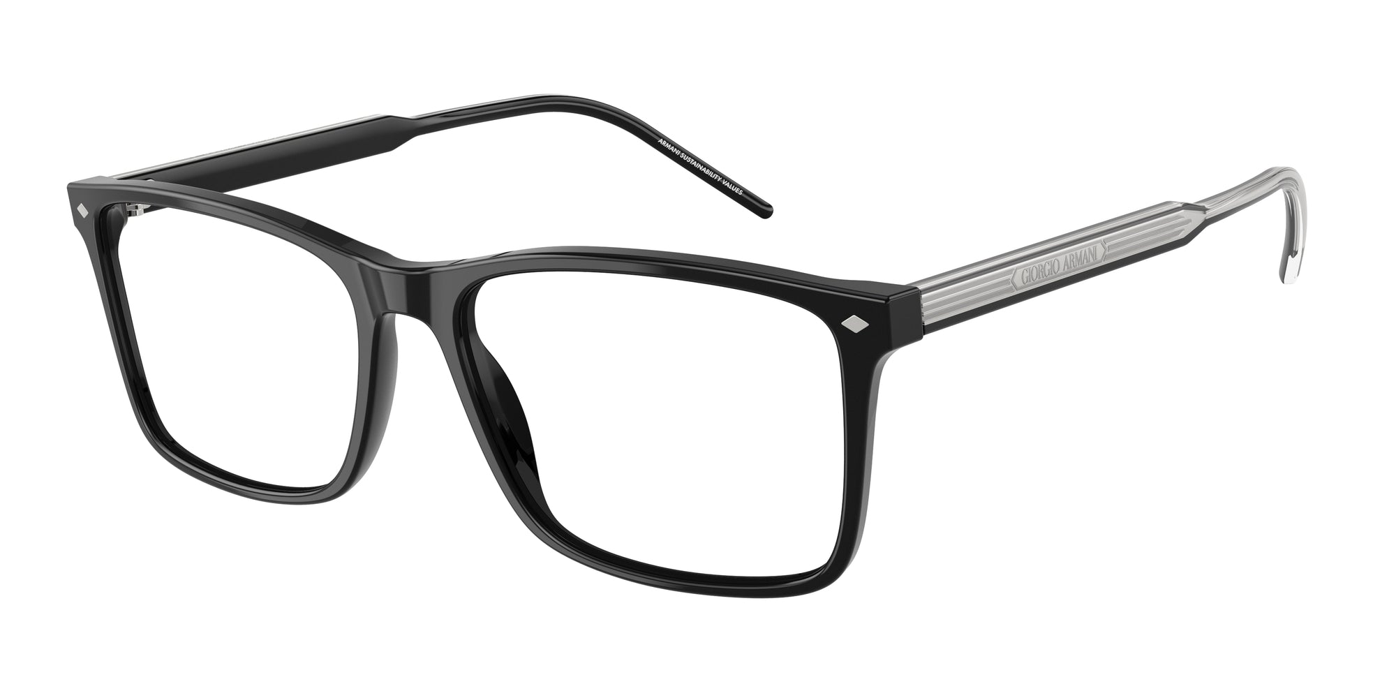 8056262250280 - Herren AR7258  5875 Rahmen von BRILLEN Acetat Schwarz Transparent Quadratisch Normal