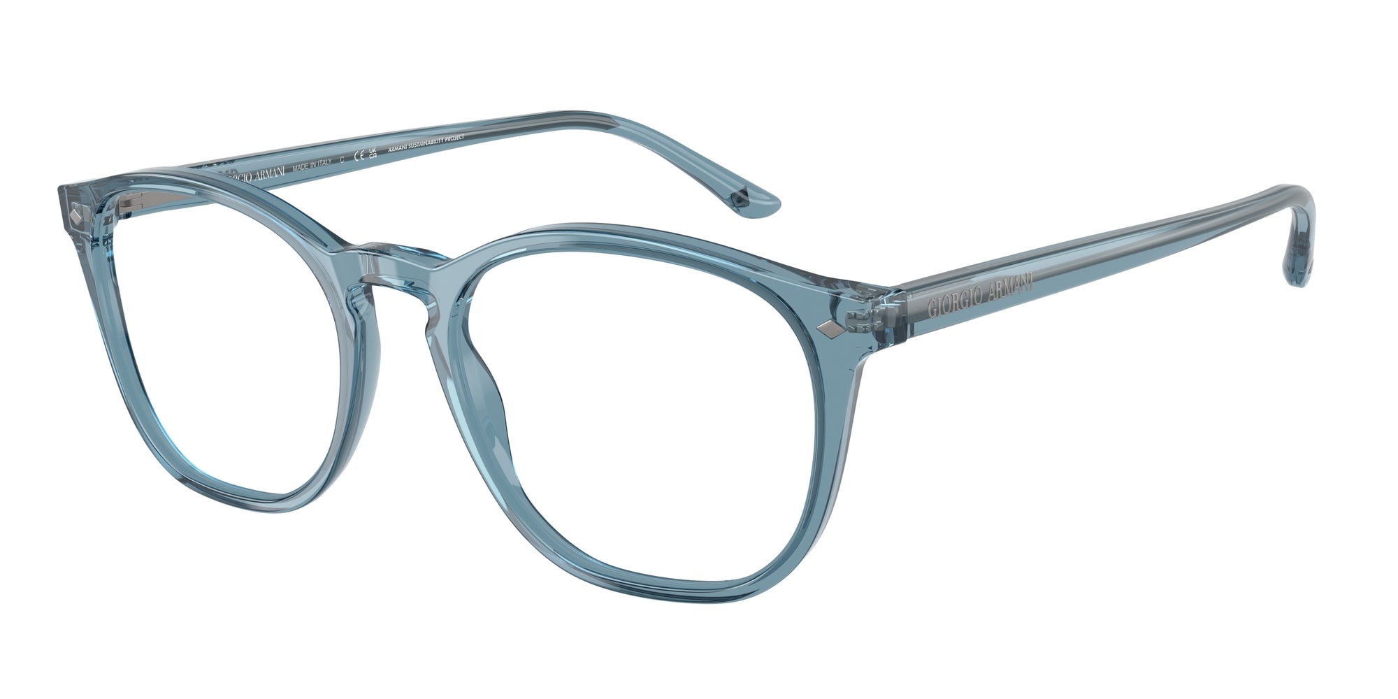 8056262269299 - Herren AR7074  6071 Rahmen von BRILLEN Acetat Blau Transparent Pantos Normal