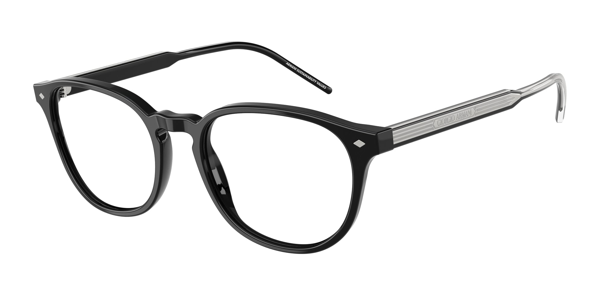 8056262269305 - Herren AR7259  5875 Rahmen von BRILLEN Acetat Schwarz Transparent Pantos Normal