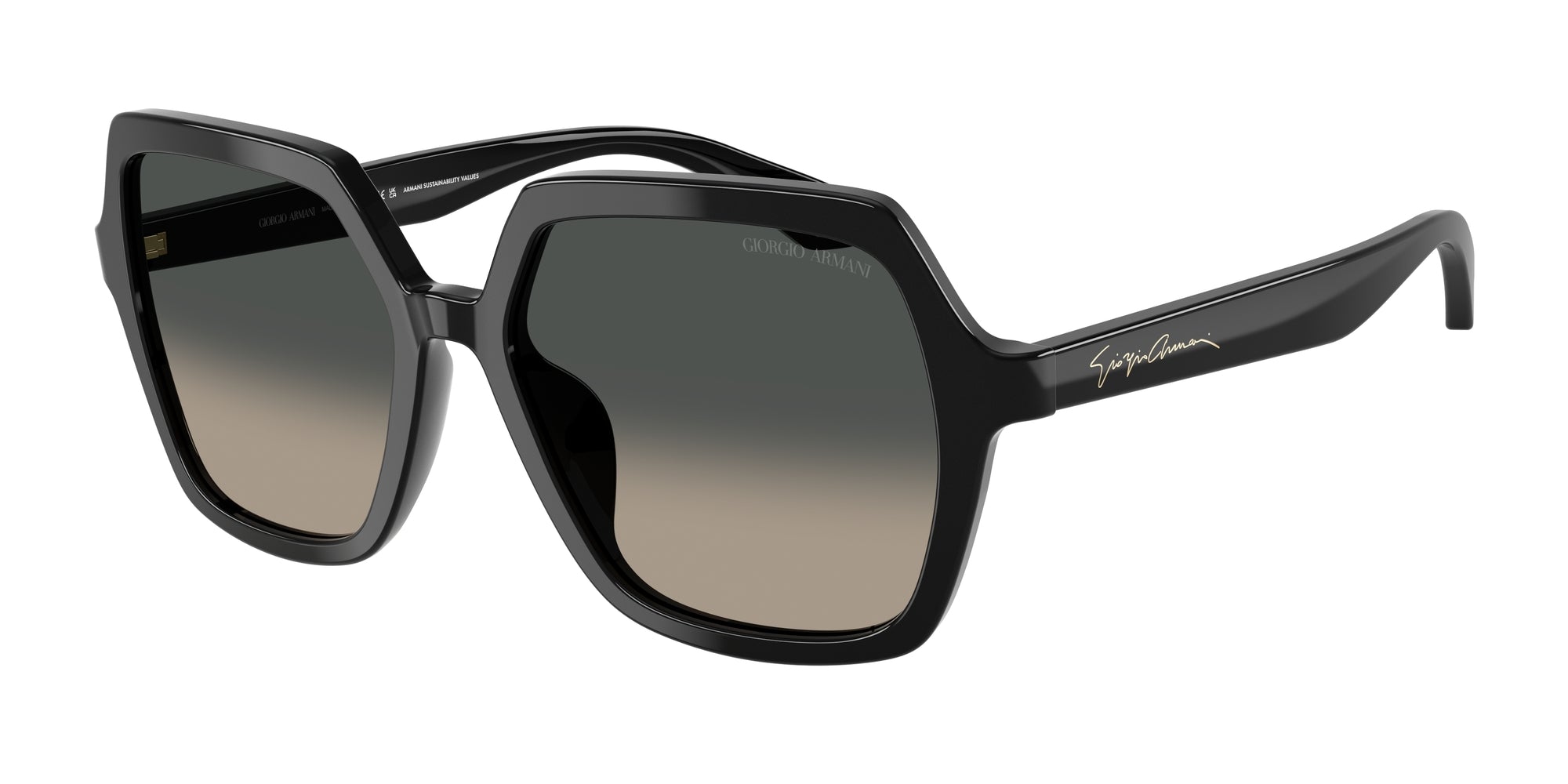 8056262269343 - Damen AR8193U  500119 Gläser SONNENBRILLEN Acetat Schwarz Grau Quadratisch Normal Schattiert