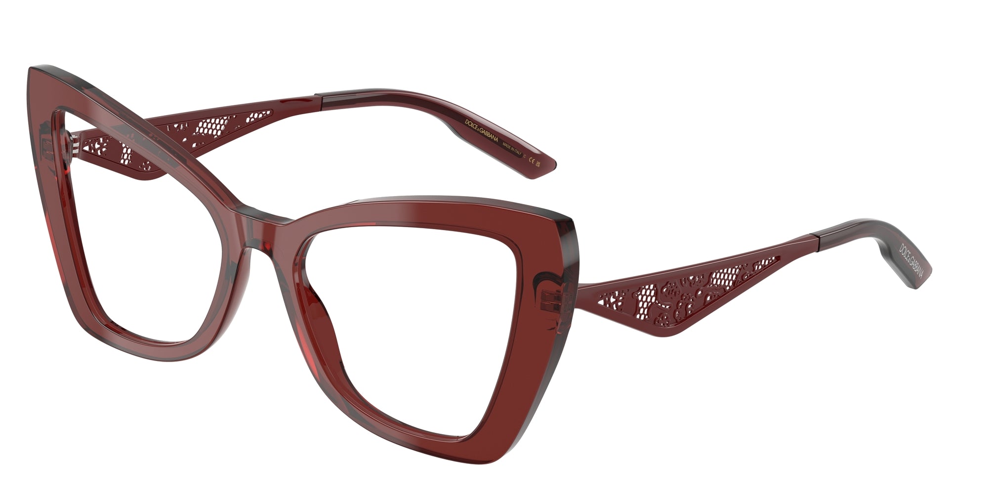 8056262293935 - Damen DG3409  3045 Rahmen von BRILLEN Acetat Rot Transparent Cat Eye Normal