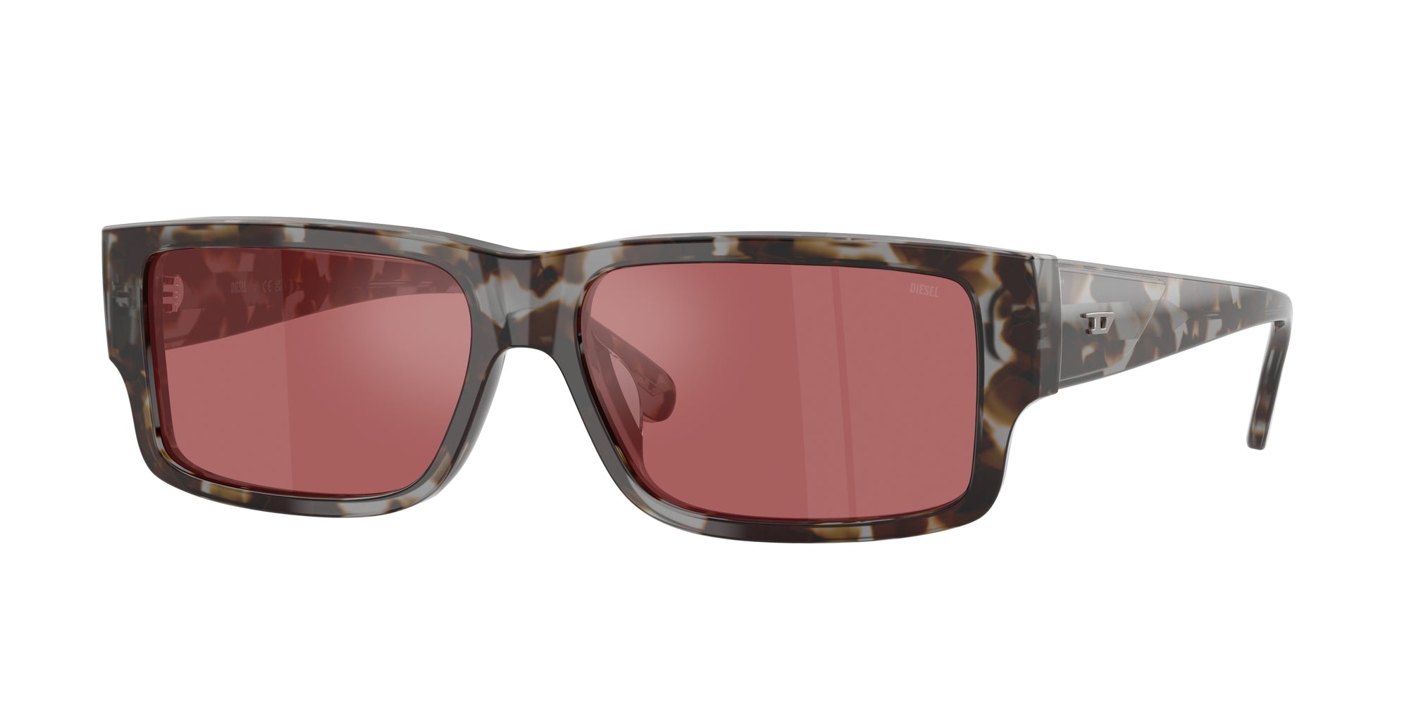 8056262296257 - DIESEL Herren DL2003 723 B5 Gläser SONNENBRILLEN Acetat Grau Rot Quadratisch Normal 8056262296257 - DIESEL Herren DL2003 723 B5 Gläser SONNENBRILLEN Acetat Grau Rot Quadratisch Normal
