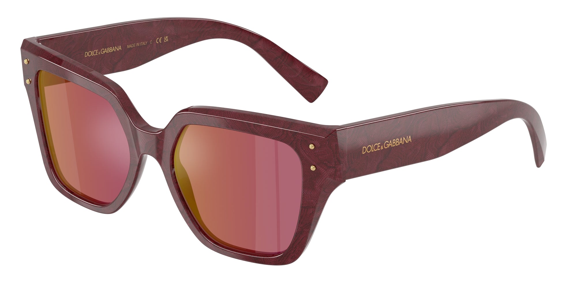 8056262296400 - Damen DG4471  3442D0 Gläser SONNENBRILLEN Acetat Multi-Farben Violett Quadratisch Gespiegelt