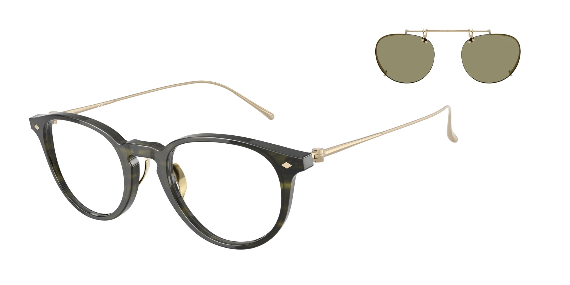 8056262303511 - Uomo AR7270T  6208 Rahmen von BRILLEN Acetato Verde Trasparente Pantos Normale