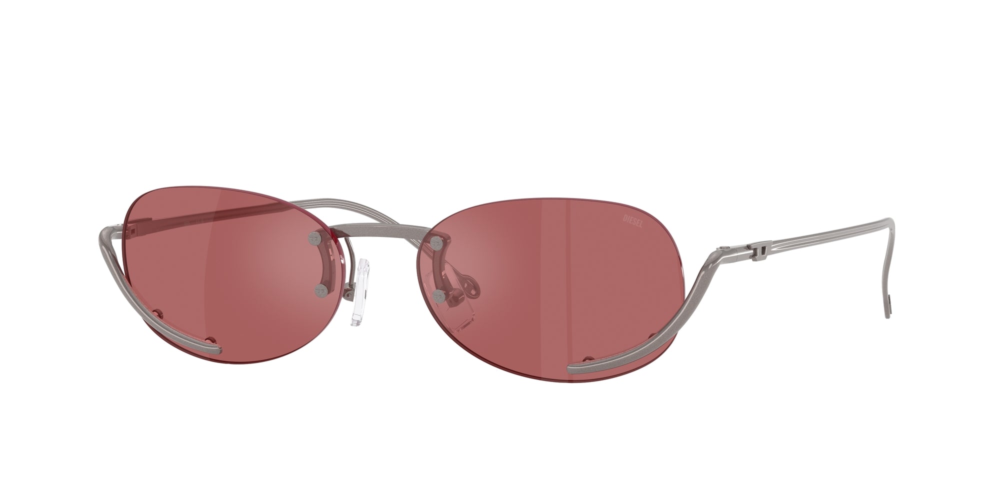 8056262303863 - DIESEL Unisex DL1004 115 B5 Gläser SONNENBRILLEN Metall Grau Rot Rund Normal 8056262303863 - DIESEL Unisex DL1004 115 B5 Gläser SONNENBRILLEN Metall Grau Rot Rund Normal