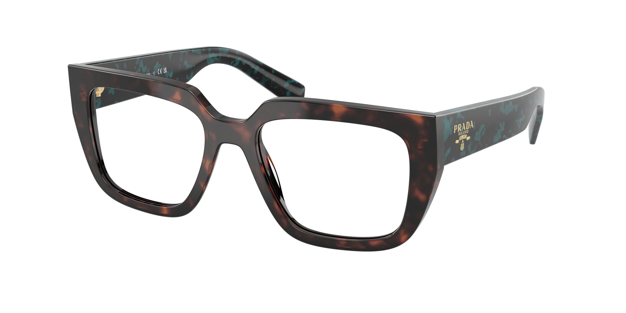 8056262346075 - Damen PR A03V  18Z1O1 Rahmen von BRILLEN Acetat Schildkröte Transparent Geometrisch Normal