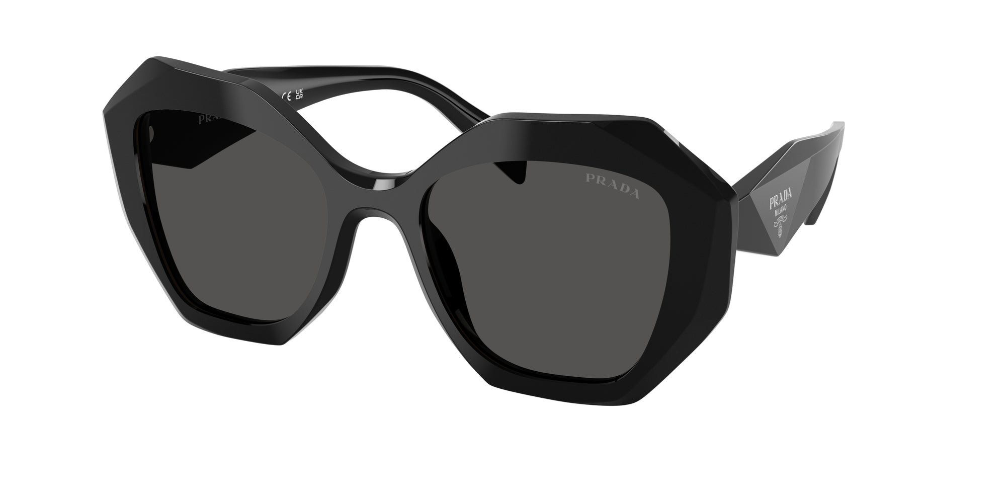 8056262346198 - Damen PR 16WS  1AB5S0 Gläser SONNENBRILLEN Acetat Schwarz Grau Geometrisch Normal