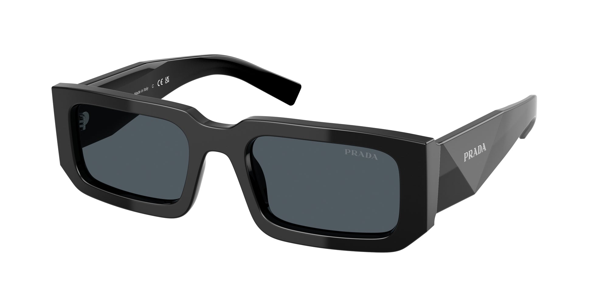 8056262356623 - Herren PR 06YS  16K2K1 Gläser SONNENBRILLEN Acetat Schwarz Grau Quadratisch Normal