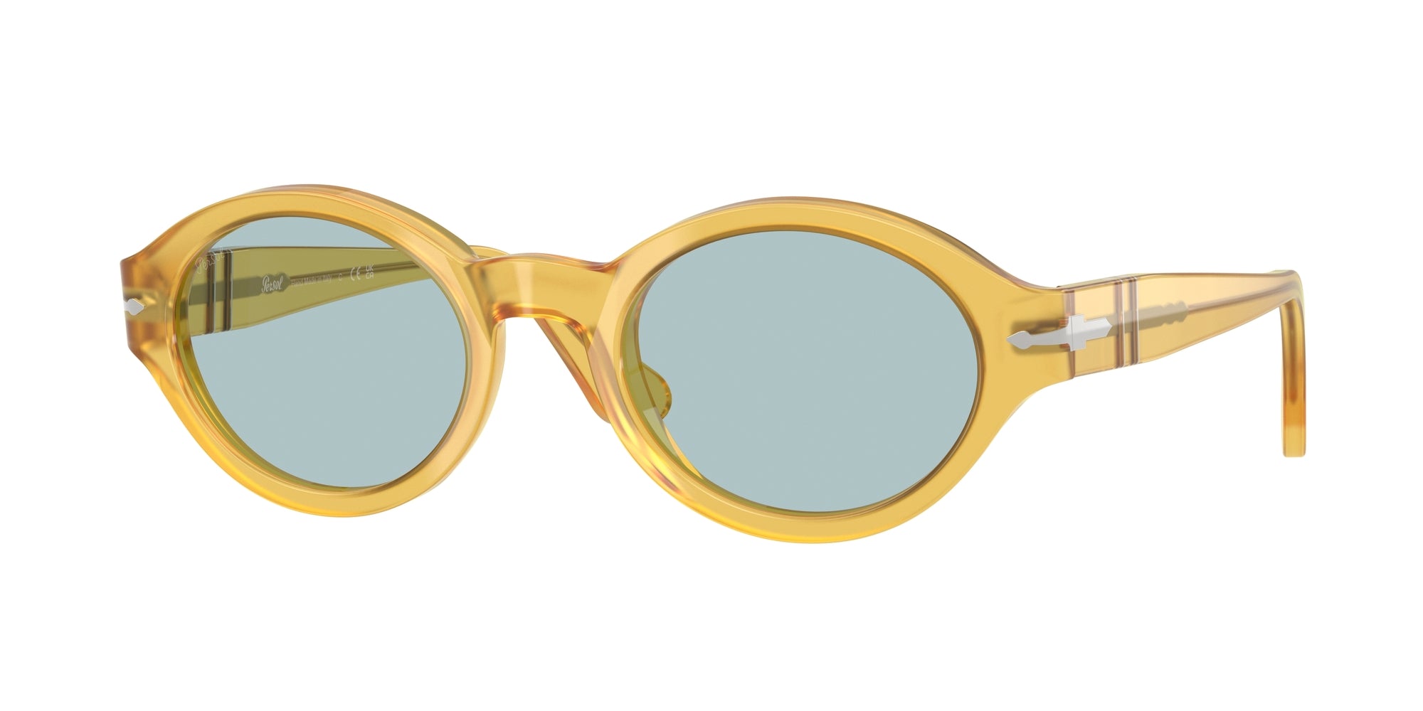 8056262356708 - Damen PO3378S LORIS 204 56 Gläser SONNENBRILLEN Acetat Gelb Blau Rund Normal 8056262356708 - Damen PO3378S LORIS 204 56 Gläser SONNENBRILLEN Acetat Gelb Blau Rund Normal