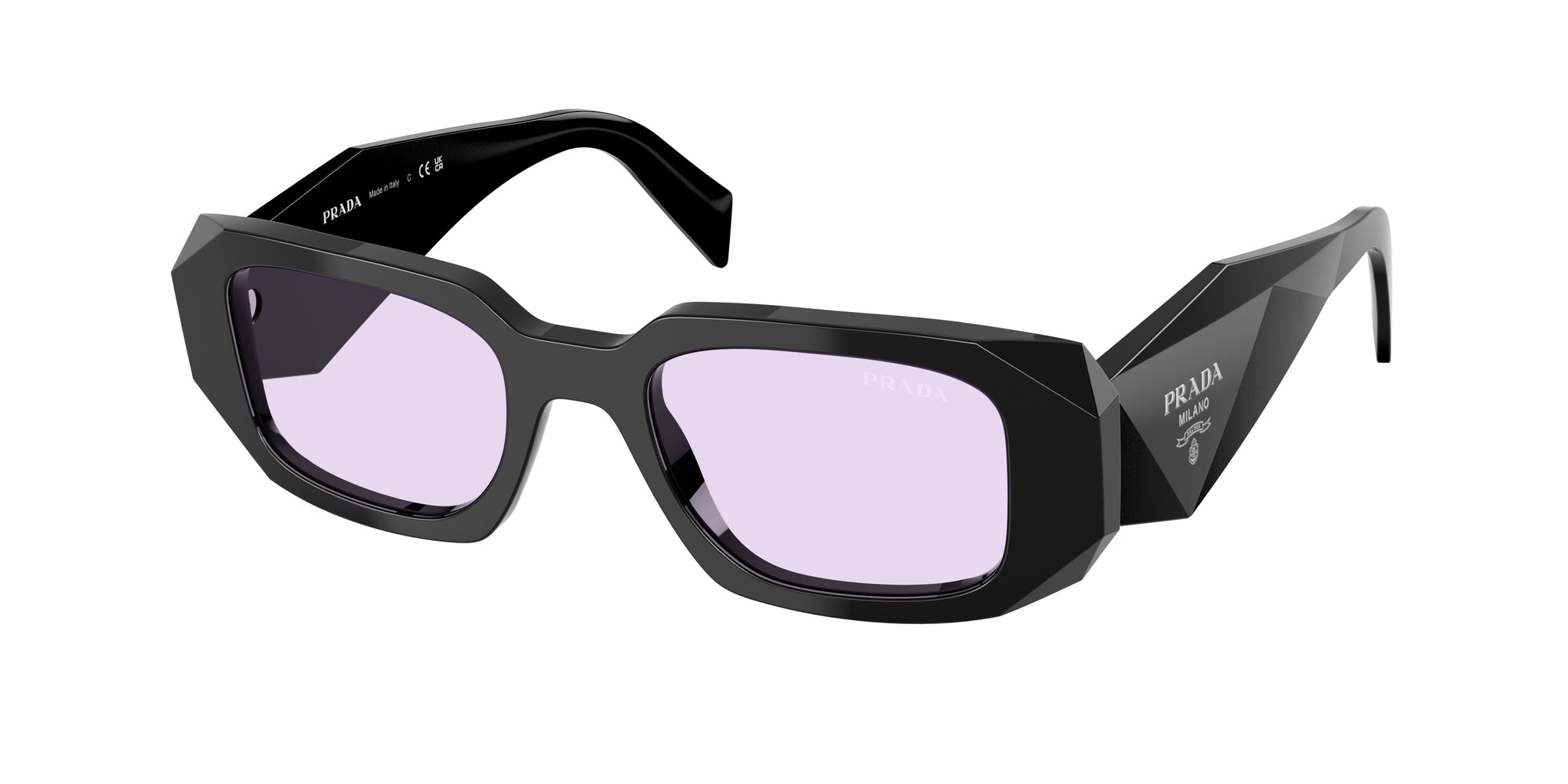 8056262360200 - Damen PR 17WS  16K40J Gläser SONNENBRILLEN Acetat Schwarz Violett Quadratisch Normal