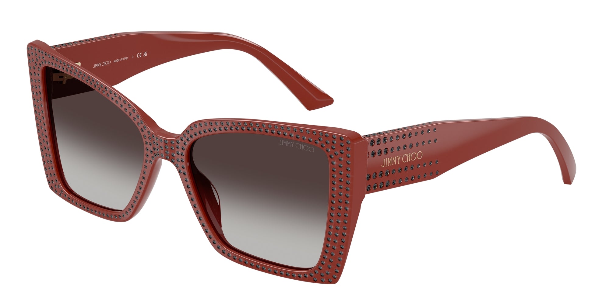 8056262364925 - Damen JC5001B  50138G Gläser SONNENBRILLEN Acetat Rot Grau Schmetterling Normal Schattiert