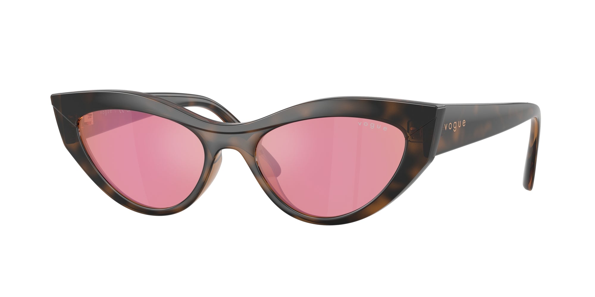 8056262367520 - Damen VO5637SU  2386F6 Gläser SONNENBRILLEN Nylon Braun Rosa Cat Eye Gespiegelt