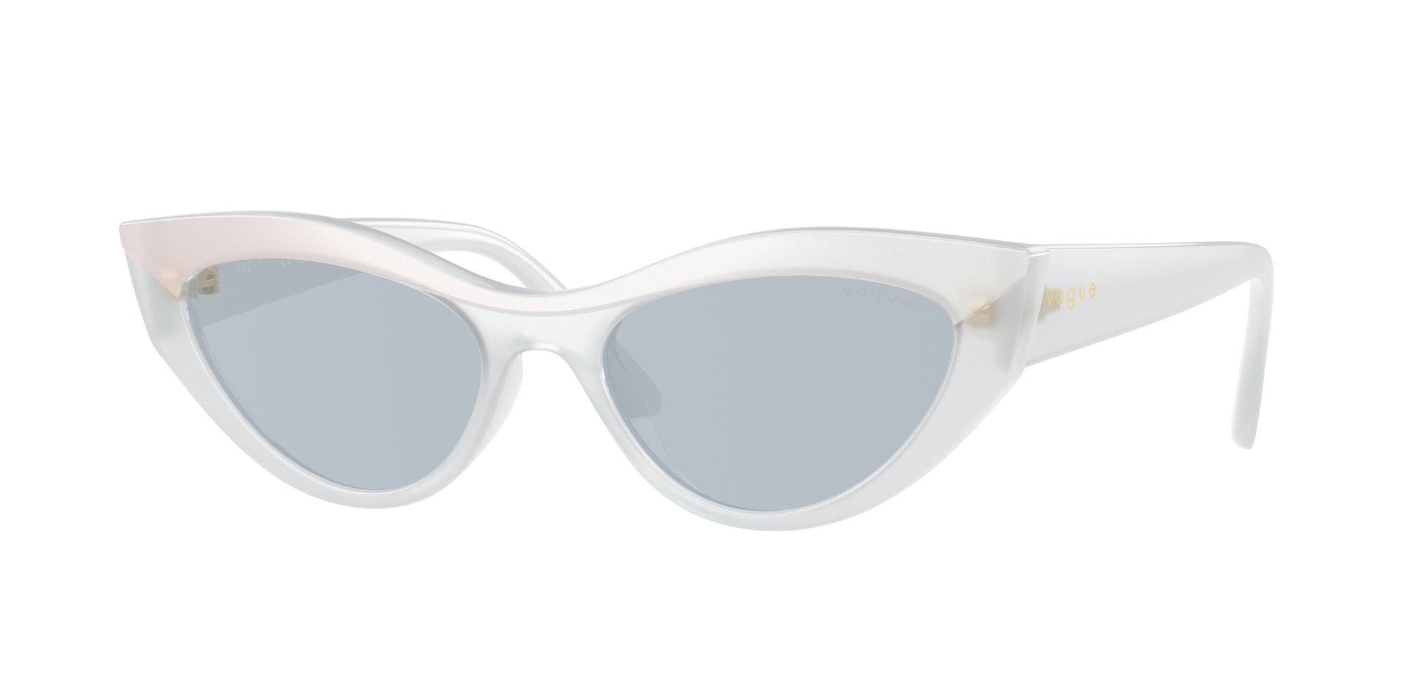 8056262367544 - Damen VO5637SU  32201U Gläser SONNENBRILLEN Nylon Weiß Hellblau Cat Eye Gespiegelt