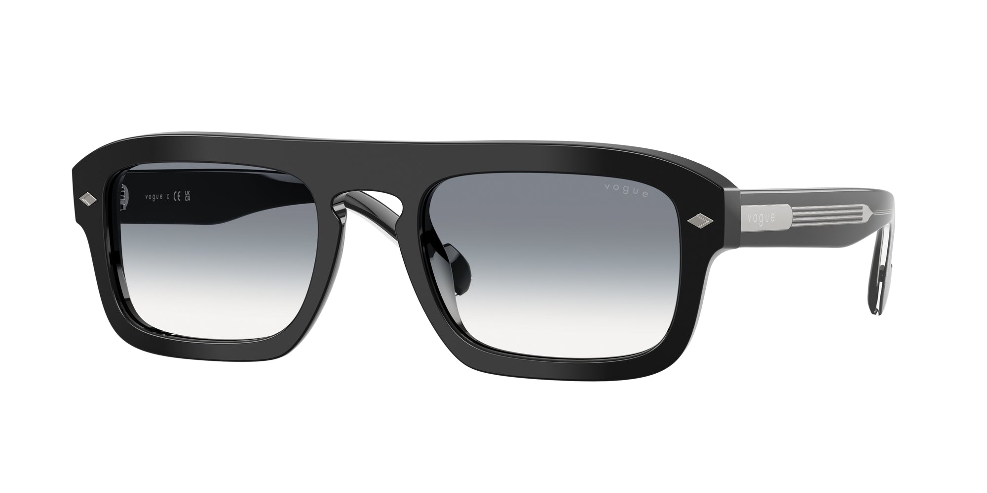 8056262413340 - Herren VO5620S  W44 79 Gläser SONNENBRILLEN Acetat Schwarz Blau Geometrisch Normal Schattiert