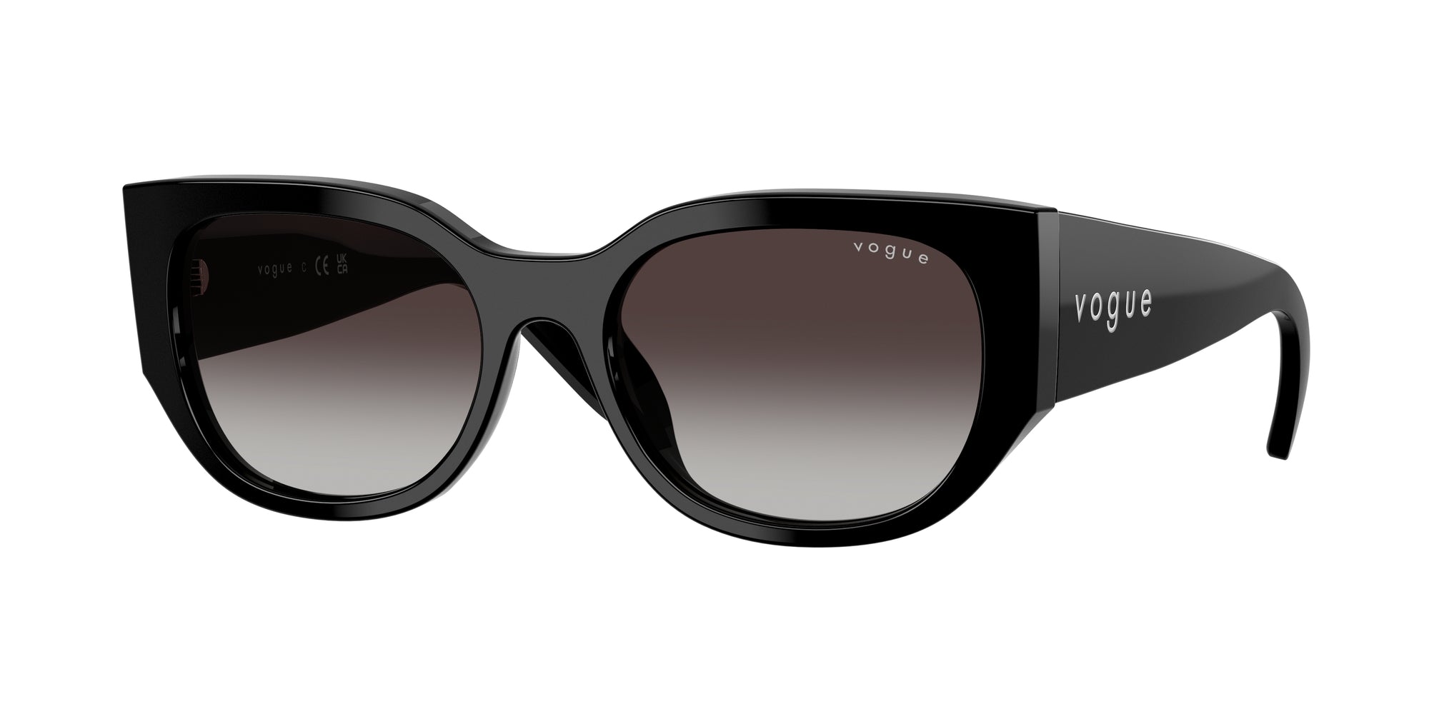 8056262414156 - Damen VO5641SU  W44 8G Gläser SONNENBRILLEN Acetat Schwarz Grau Geometrisch Normal Schattiert