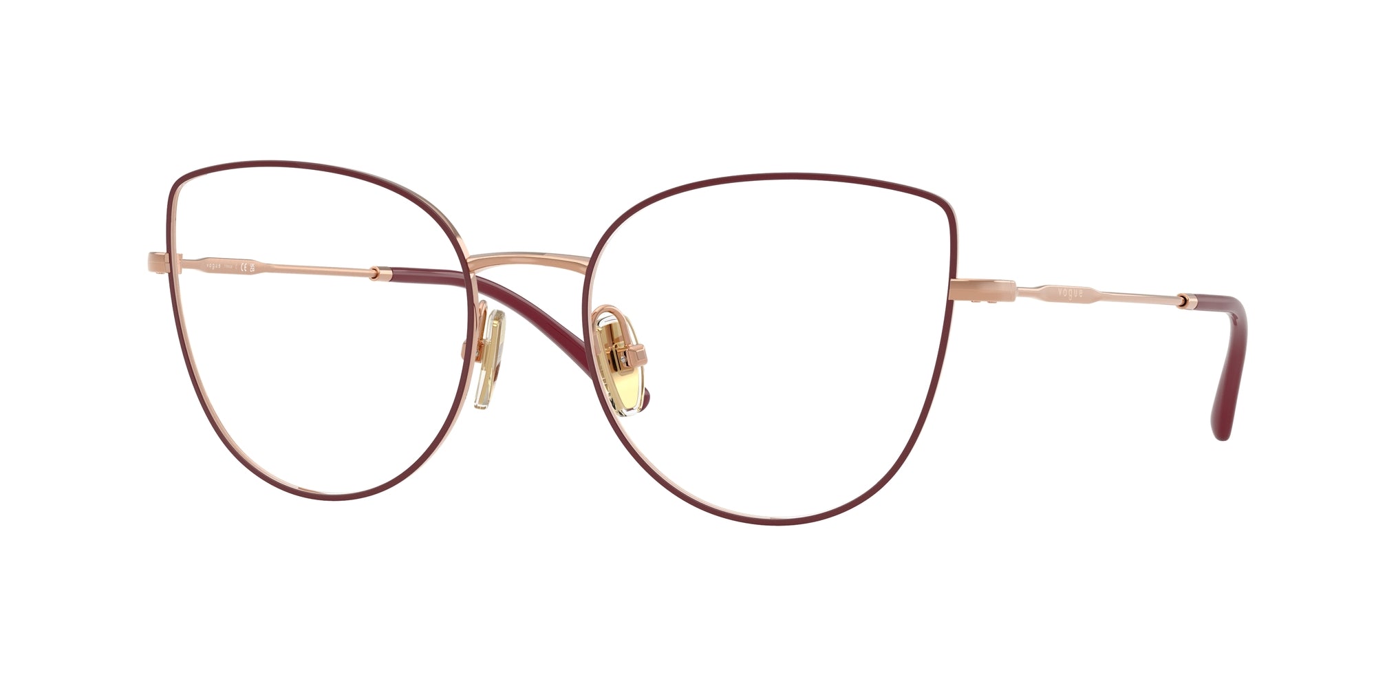 8056262414835 - Damen VO4298T  5194 Rahmen von BRILLEN Titan Rot Transparent Cat Eye Normal