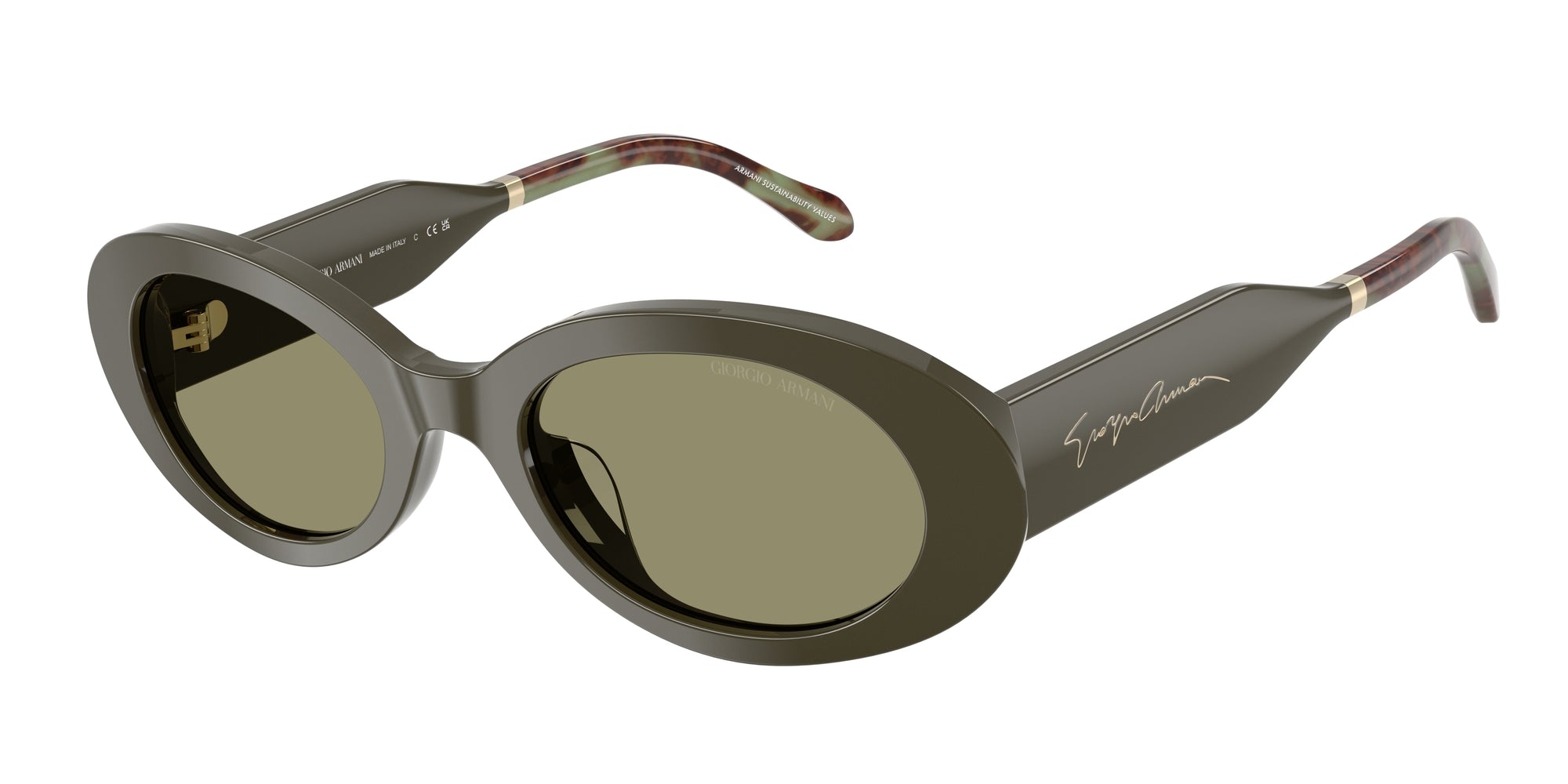 8056262448380 - Donna AR8234U  62292A Occhiali da sole Acetato Verde Verde Rotonda Normale