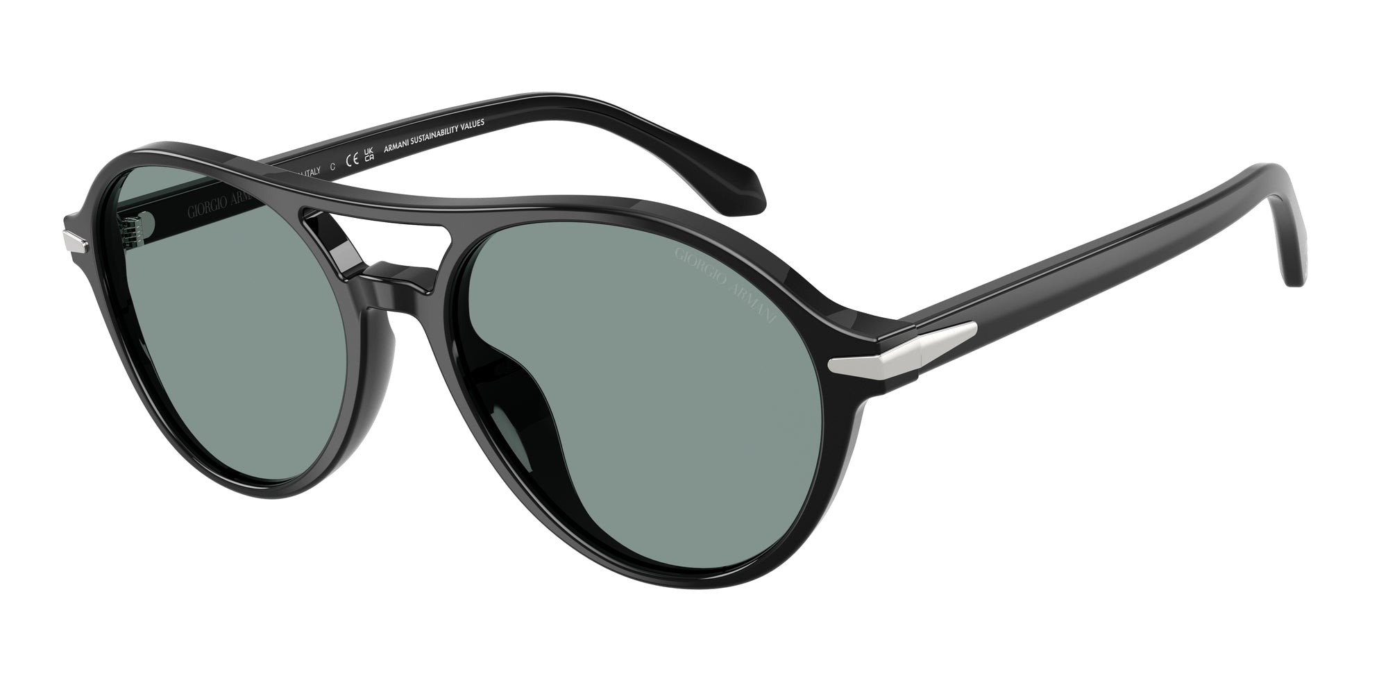 8056262448397 - Herren AR8236U  507556 Gläser SONNENBRILLEN Acetat Schwarz Grau Rund Normal