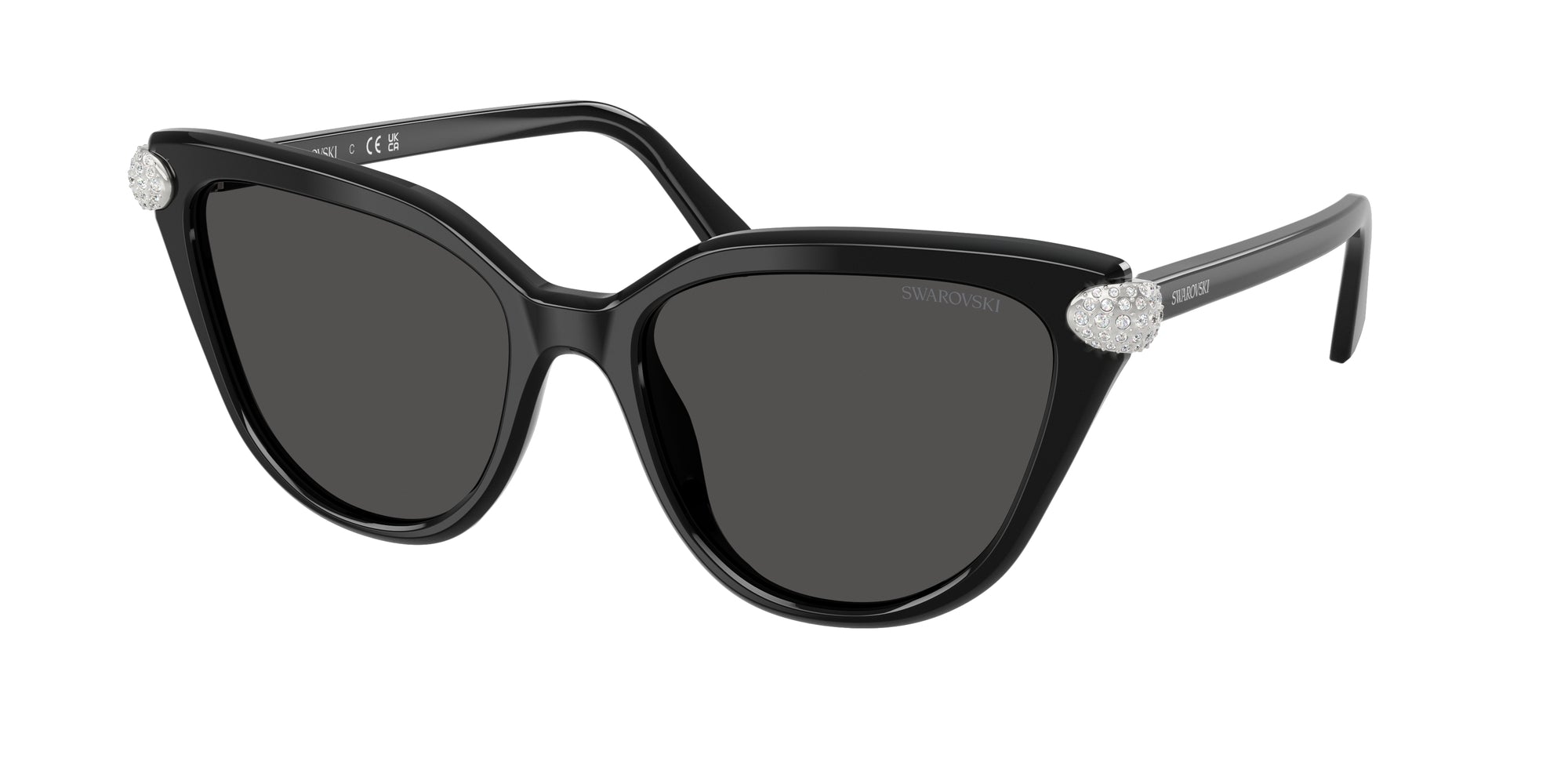 8056262452721 - Damen SK6039  100187 Gläser SONNENBRILLEN Acetat Schwarz Grau Cat Eye Normal