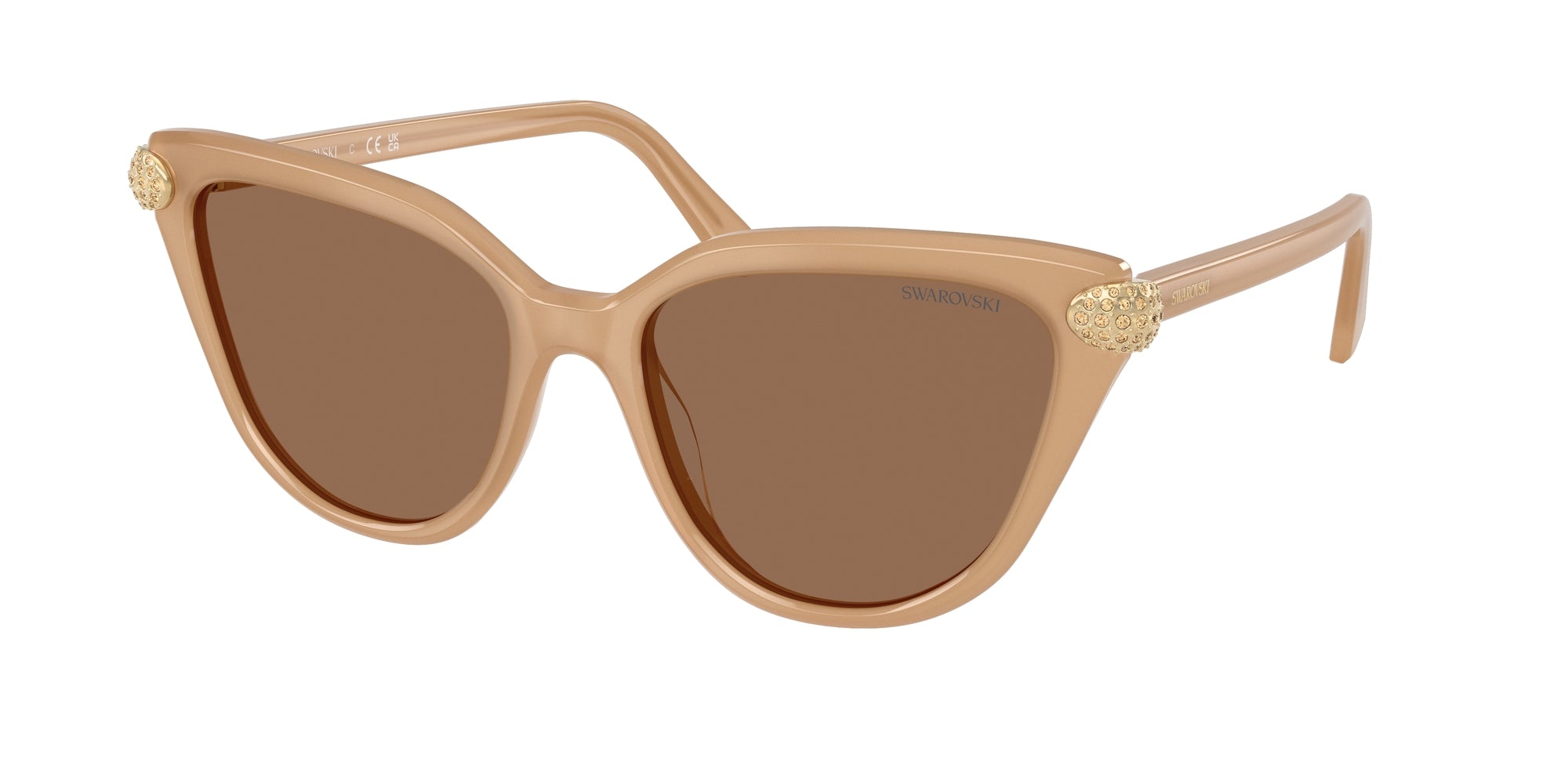 8056262452806 - Damen SK6039  2002OK Gläser SONNENBRILLEN Acetat Beige Bronze Cat Eye Normal