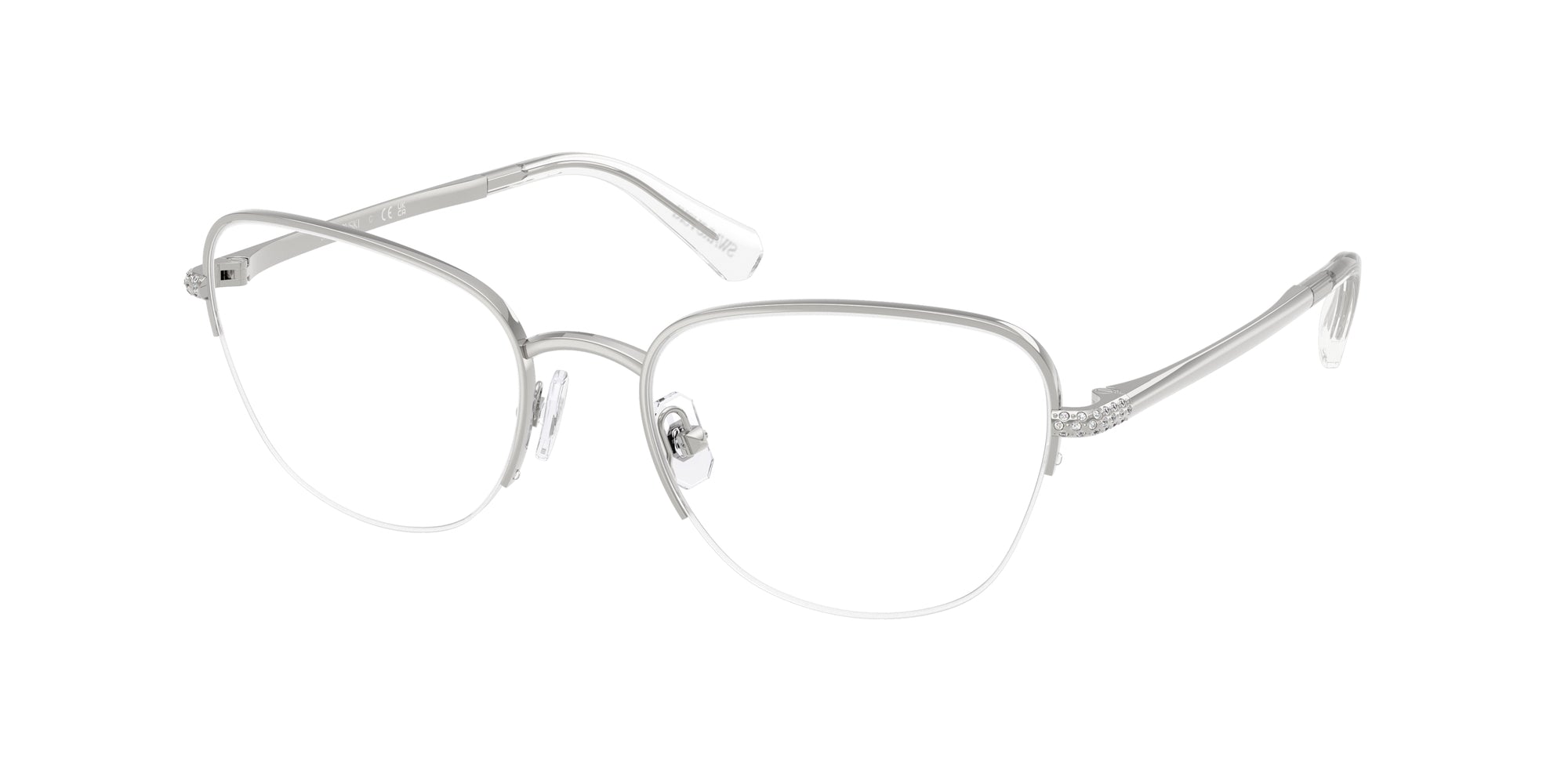 8056262453285 - Damen SK1023  4001 Rahmen von BRILLEN Metall Silber Transparent Cat Eye Normal