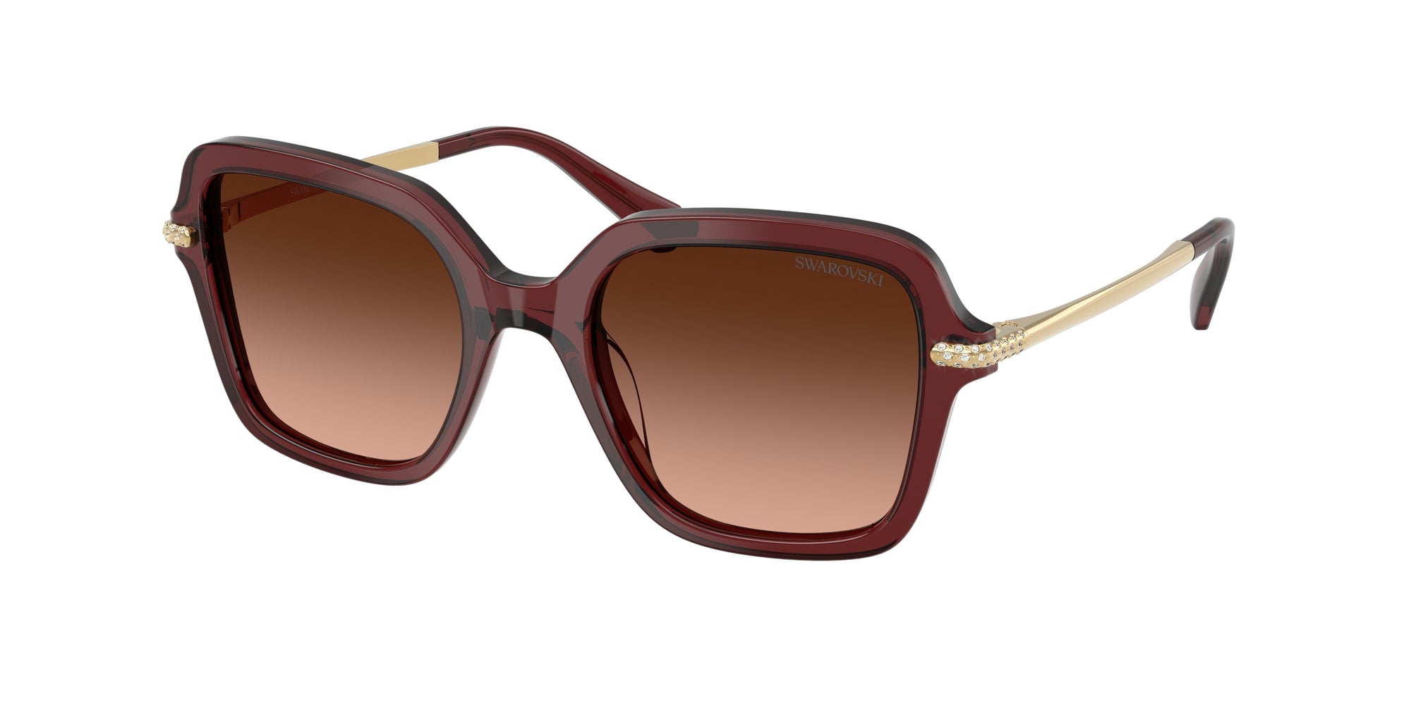 8056262454268 - Damen SK6040  10735M Gläser SONNENBRILLEN Acetat Rot Rosa Geometrisch Normal Schattiert