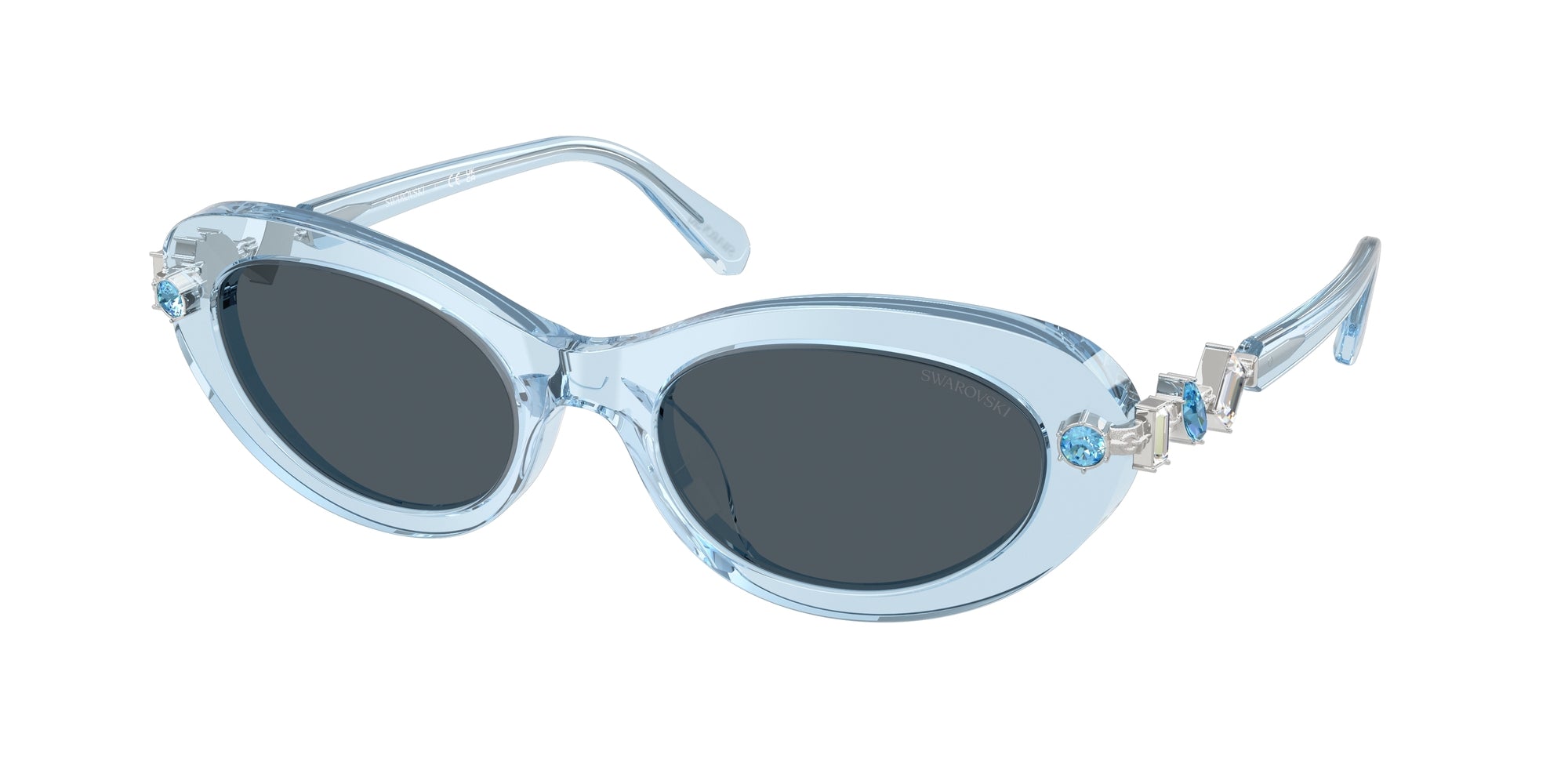 8056262465417 - Damen SK6042  107887 Gläser SONNENBRILLEN Acetat Blau Grau Rund Normal