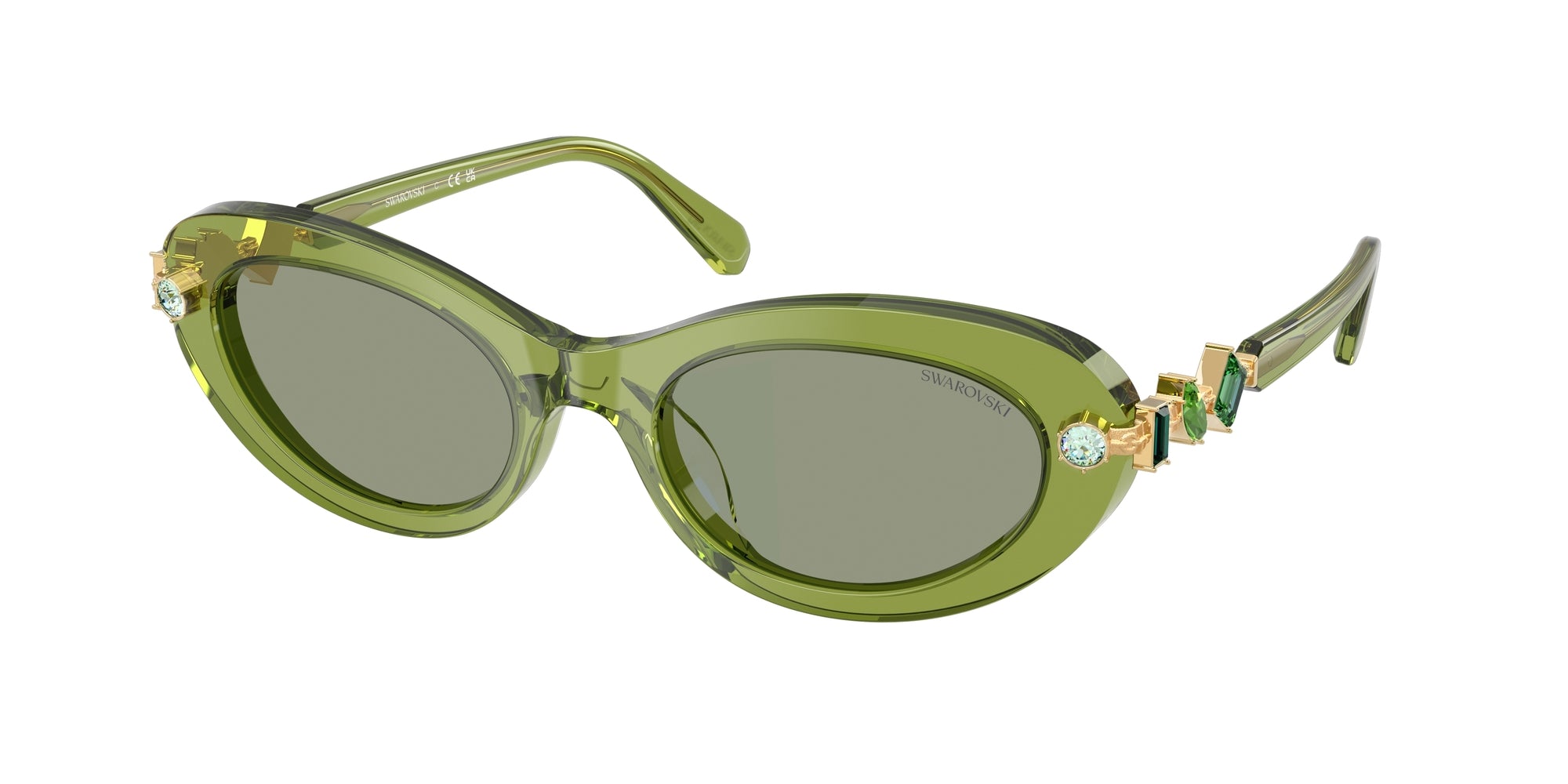 8056262465431 - Damen SK6042 3002 2 Gläser SONNENBRILLEN Acetat Grün Grün Rund Normal 8056262465431 - Damen SK6042 3002 2 Gläser SONNENBRILLEN Acetat Grün Grün Rund Normal
