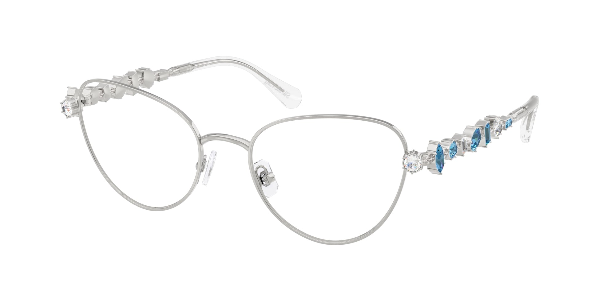 8056262466162 - Damen SK1024  401A Rahmen von BRILLEN Metall Silber Transparent Cat Eye Normal