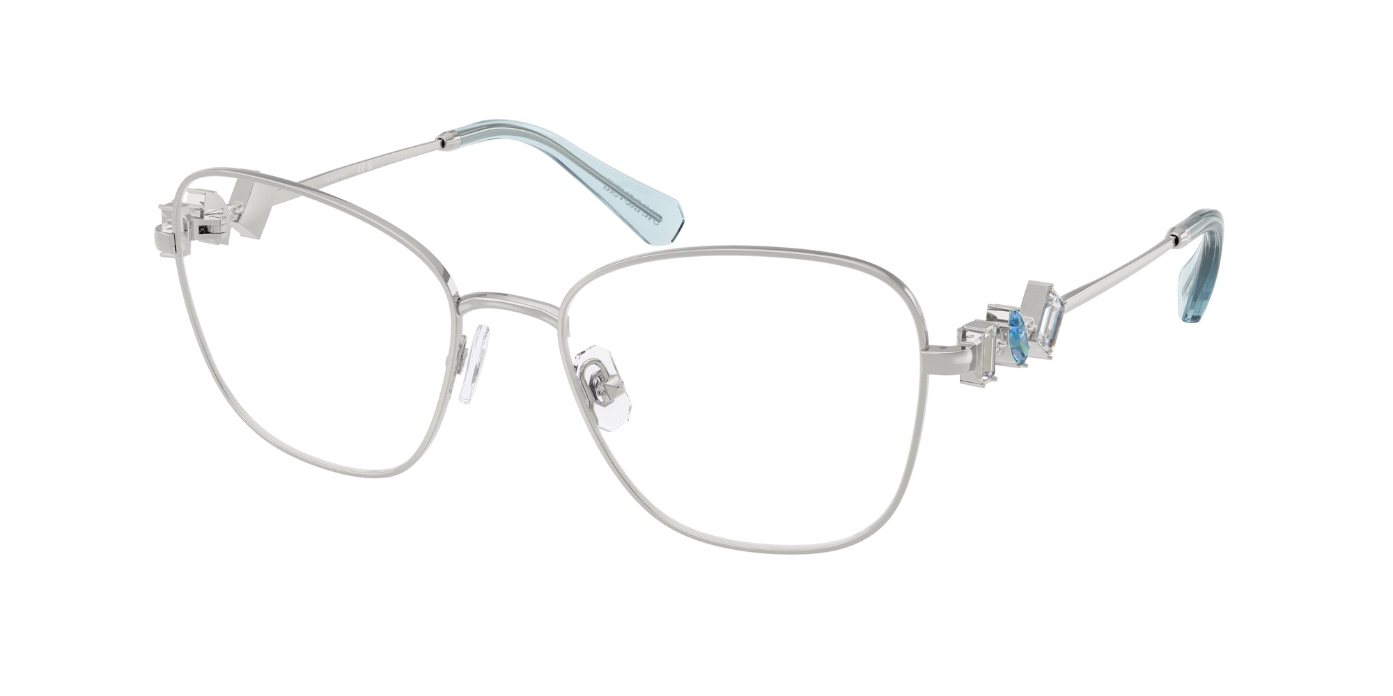 8056262466247 - Damen SK1025  401A Rahmen von BRILLEN Metall Silber Transparent Geometrisch Normal