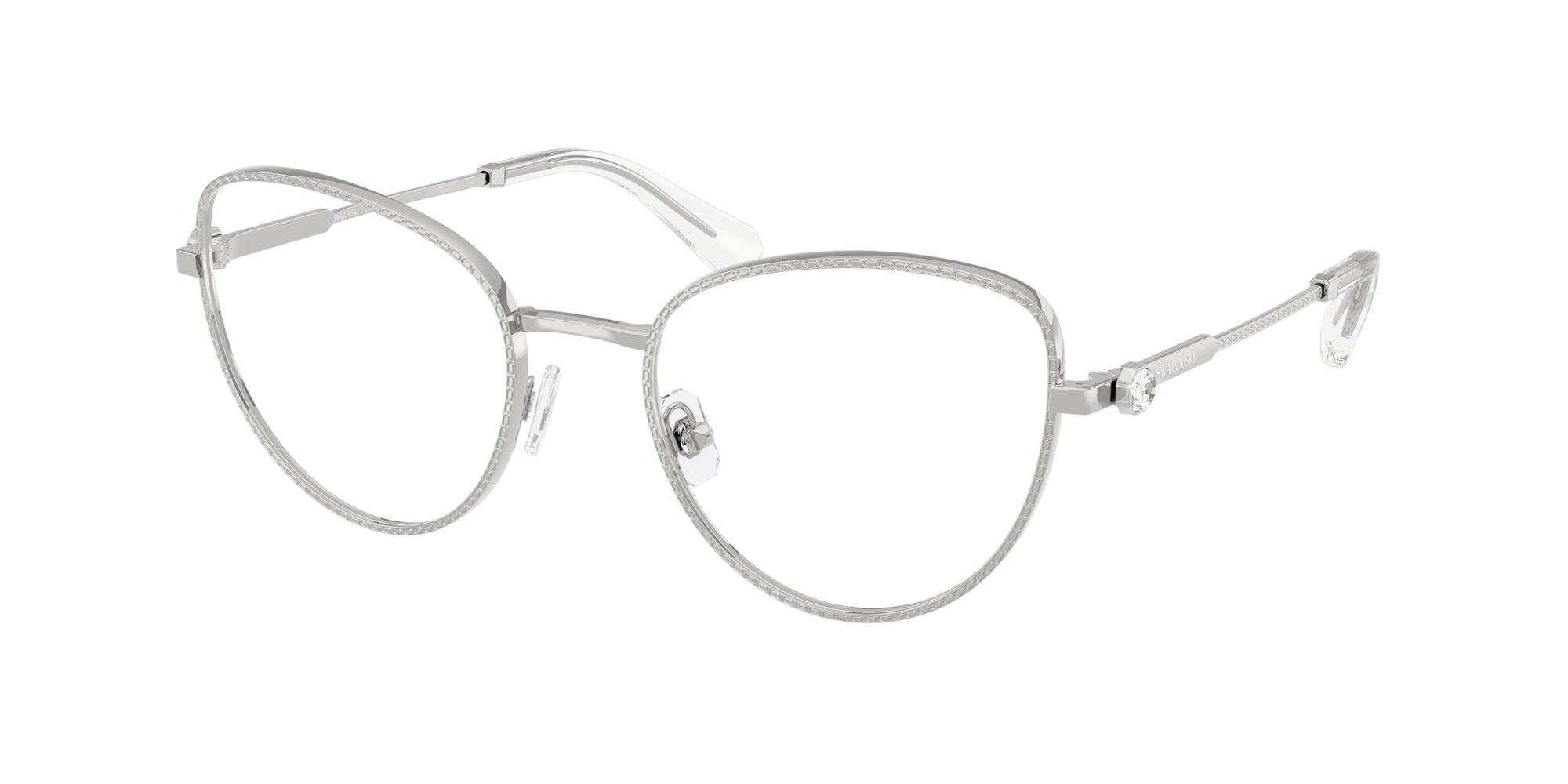 8056262466308 - Damen SK1022  4001 Rahmen von BRILLEN Metall Silber Transparent Cat Eye Normal