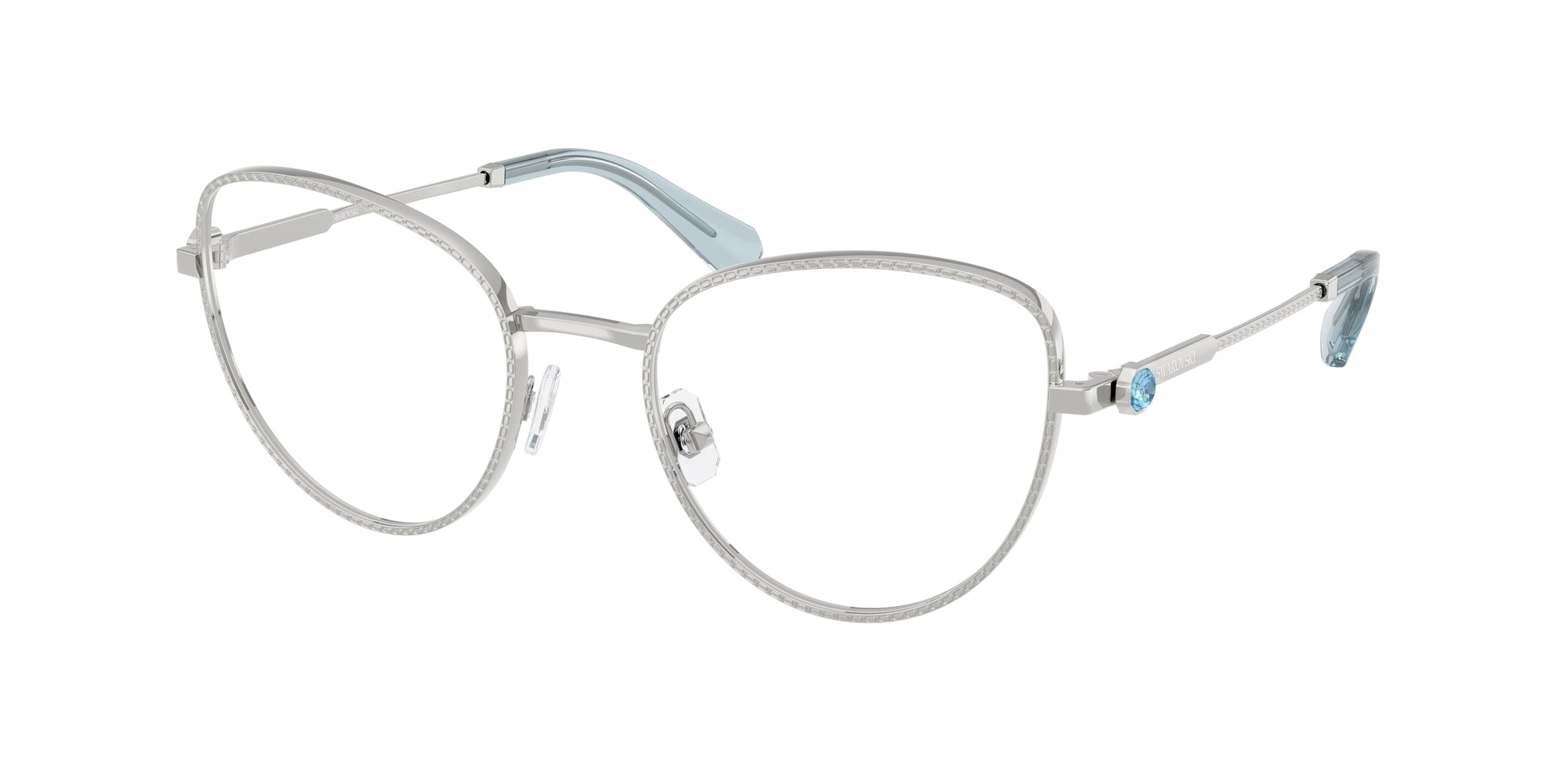 8056262466360 - Damen SK1022  4020 Rahmen von BRILLEN Metall Silber Transparent Cat Eye Normal