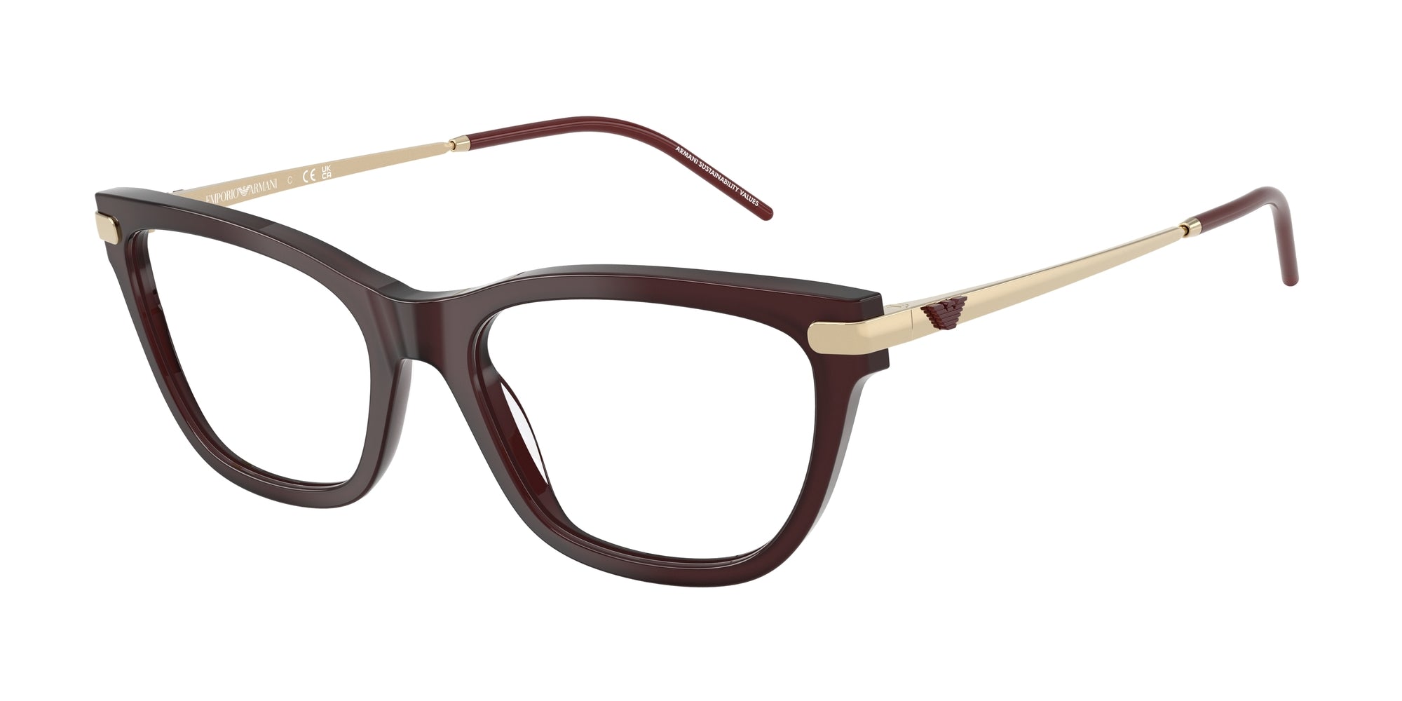8056262469521 - Damen EA3262 6265 Rahmen von BRILLEN Acetat Bordeaux Transparent Cat Eye Normal 8056262469521 - Damen EA3262 6265 Rahmen von BRILLEN Acetat Bordeaux Transparent Cat Eye Normal