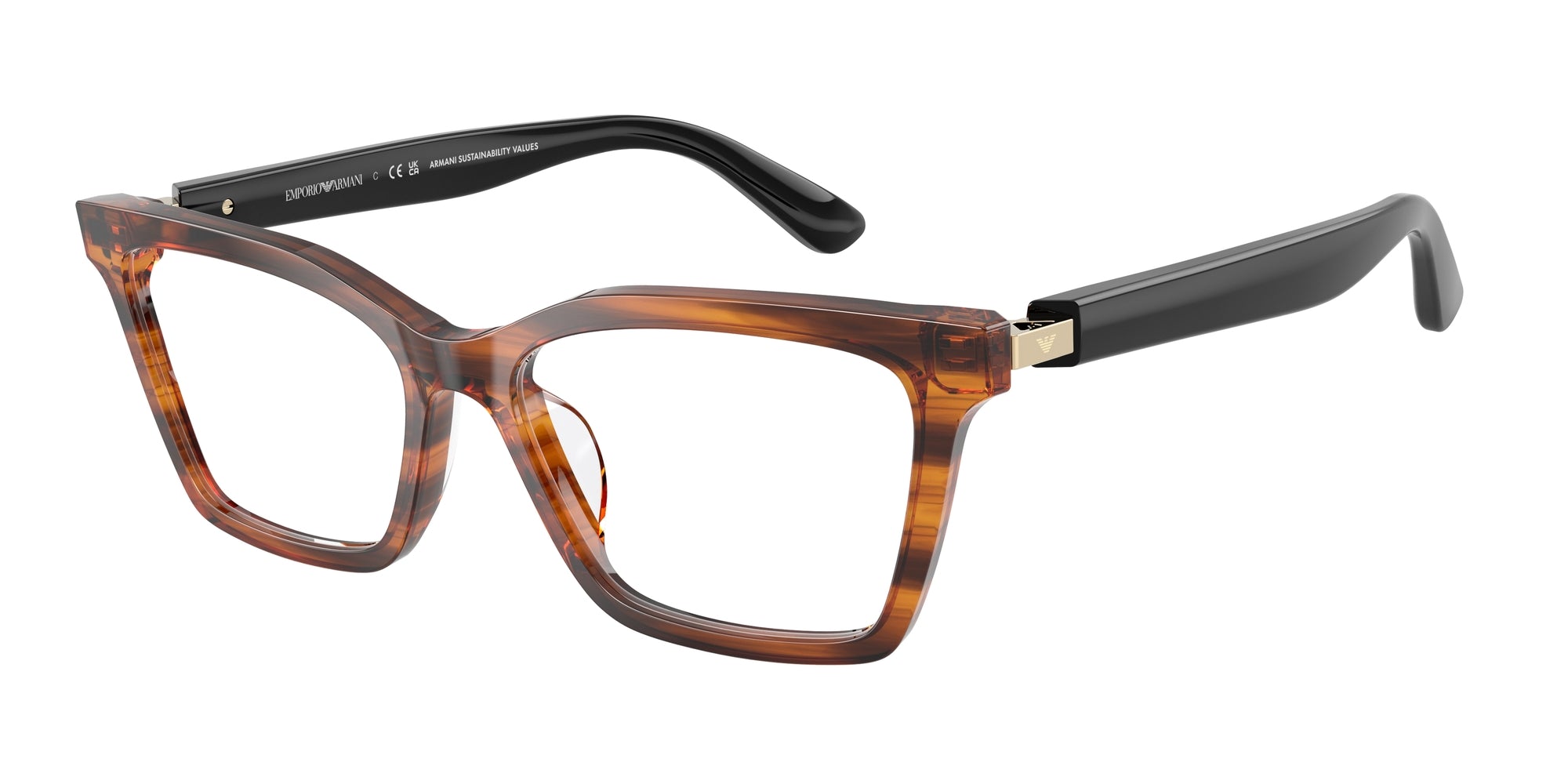 8056262469750 - Damen EA3261U  6268 Montature da vista Acetat Gelb Transparent Schmetterling Normal